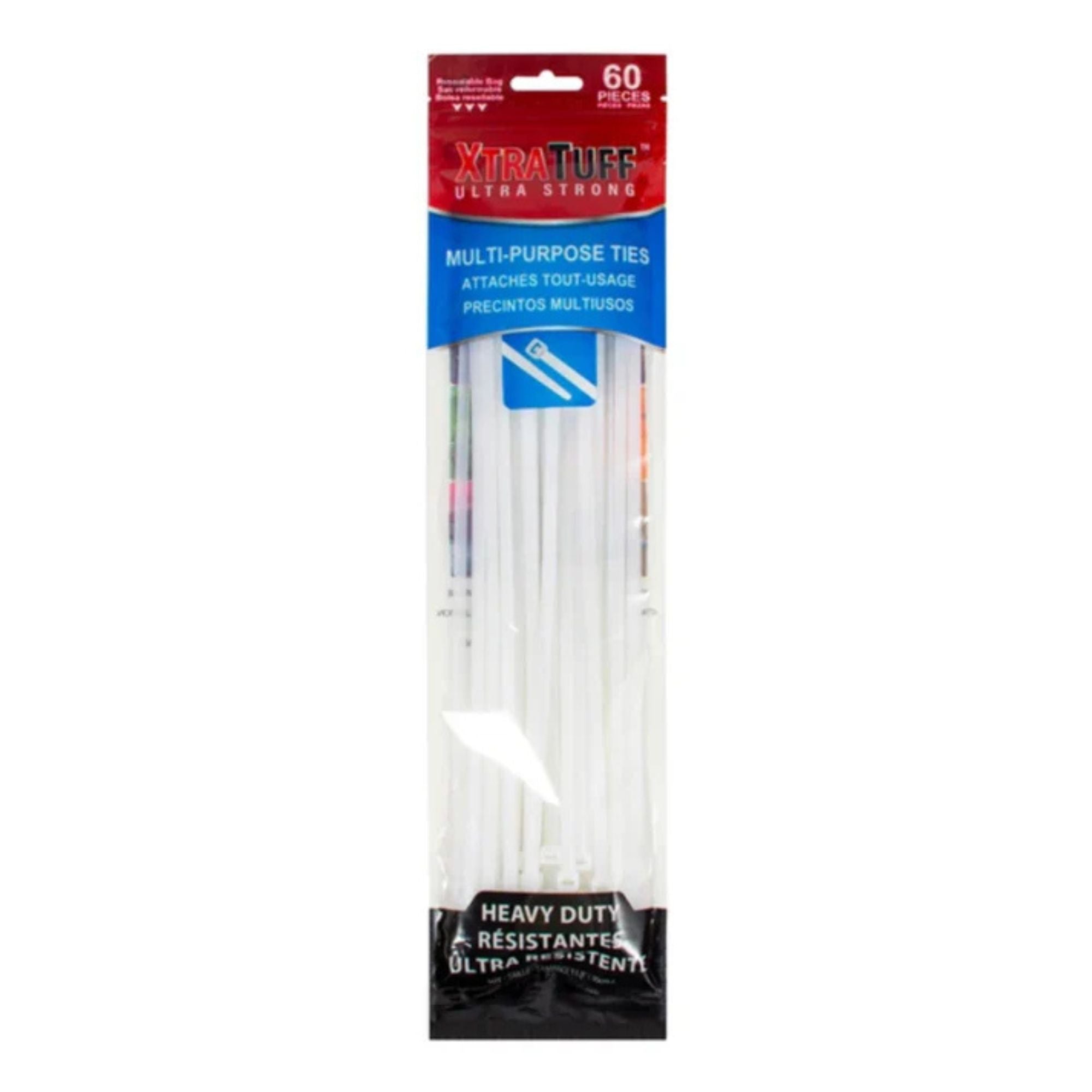 11.8" XtraTuff Multi Purpose Nylon Zip Cable Ties, 60Pcs product detail image