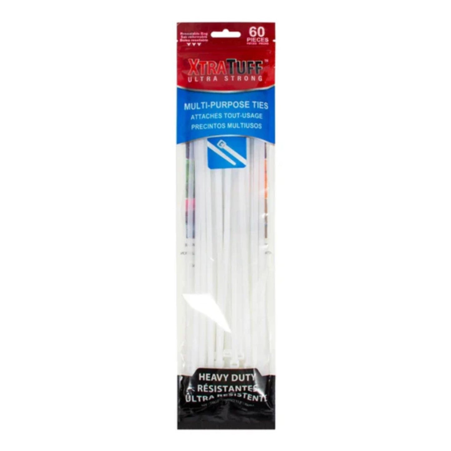 11.8" XtraTuff Multi Purpose Nylon Zip Cable Ties, 60Pcs product detail image