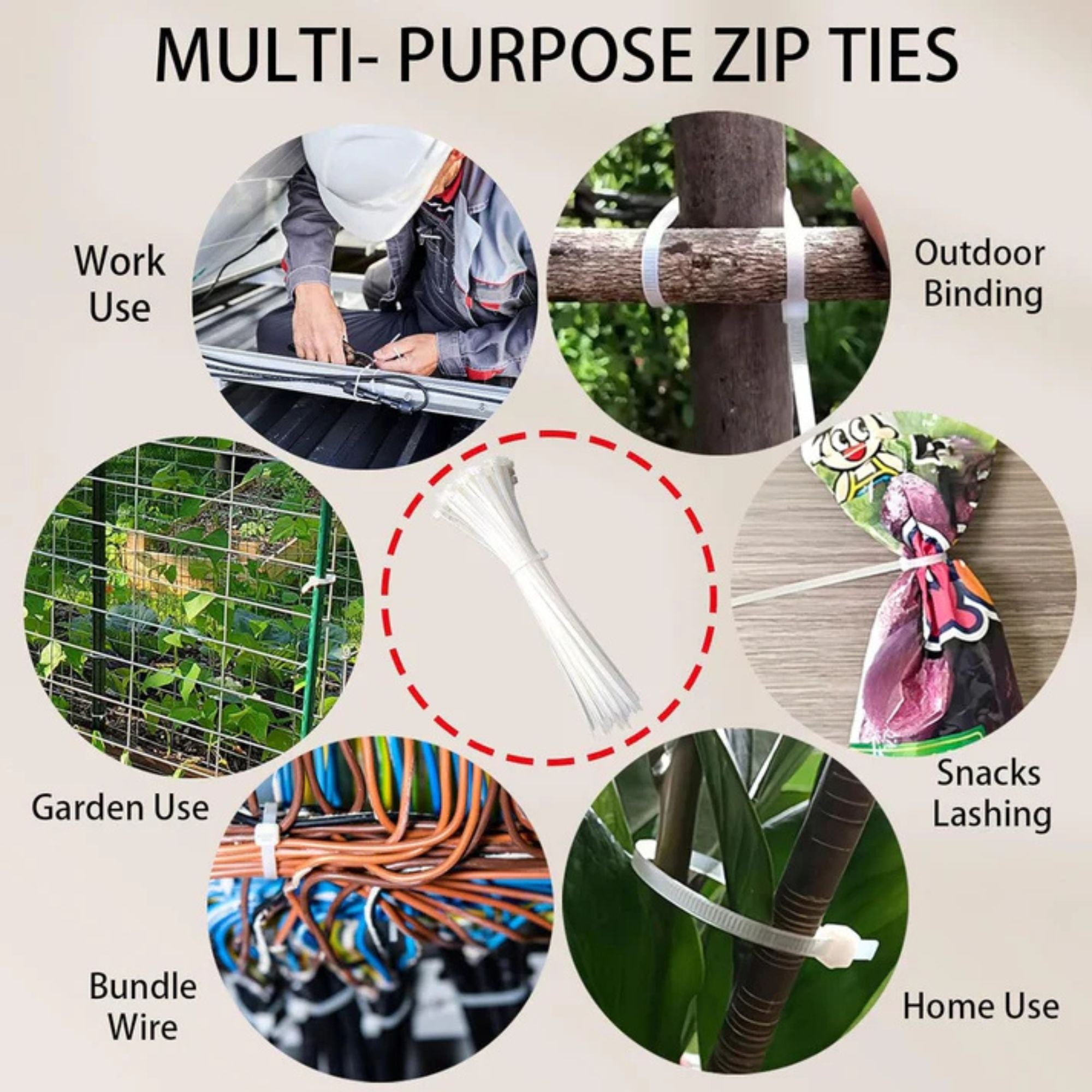11.8" XtraTuff Multi Purpose Nylon Zip Cable Ties, 60Pcs product image 5