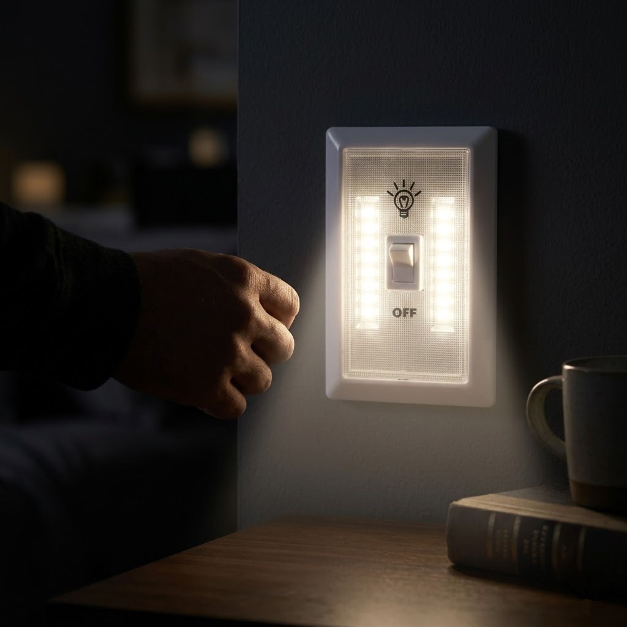 EZ Tech COB LED 200 Lumen Cordless Wall Switch Light Cordless Wall Light lifestyle use image