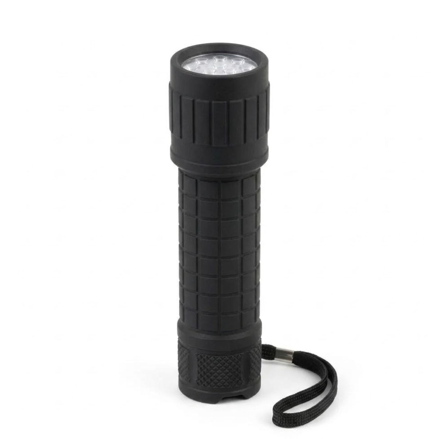Ez tech 9 led flashlight with battery rubber grip torch