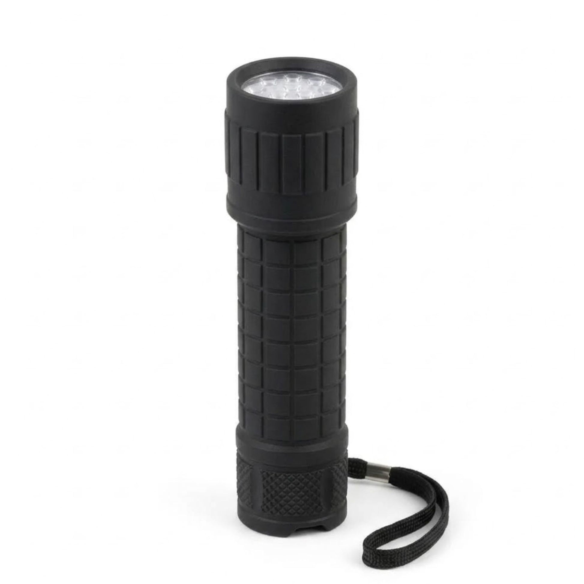 Ez tech 9 led flashlight with battery rubber grip torch