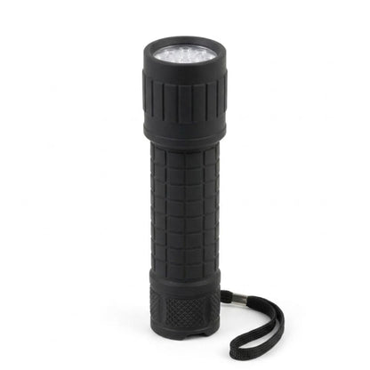 Ez tech 9 led flashlight with battery rubber grip torch