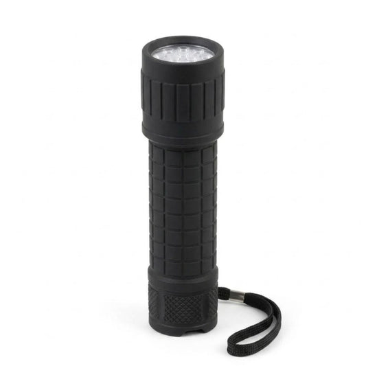 Ez tech 9 led flashlight with battery rubber grip torch