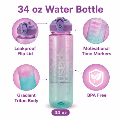 34oz Reusable Leakproof Splash Plastic Sport Water Bottle