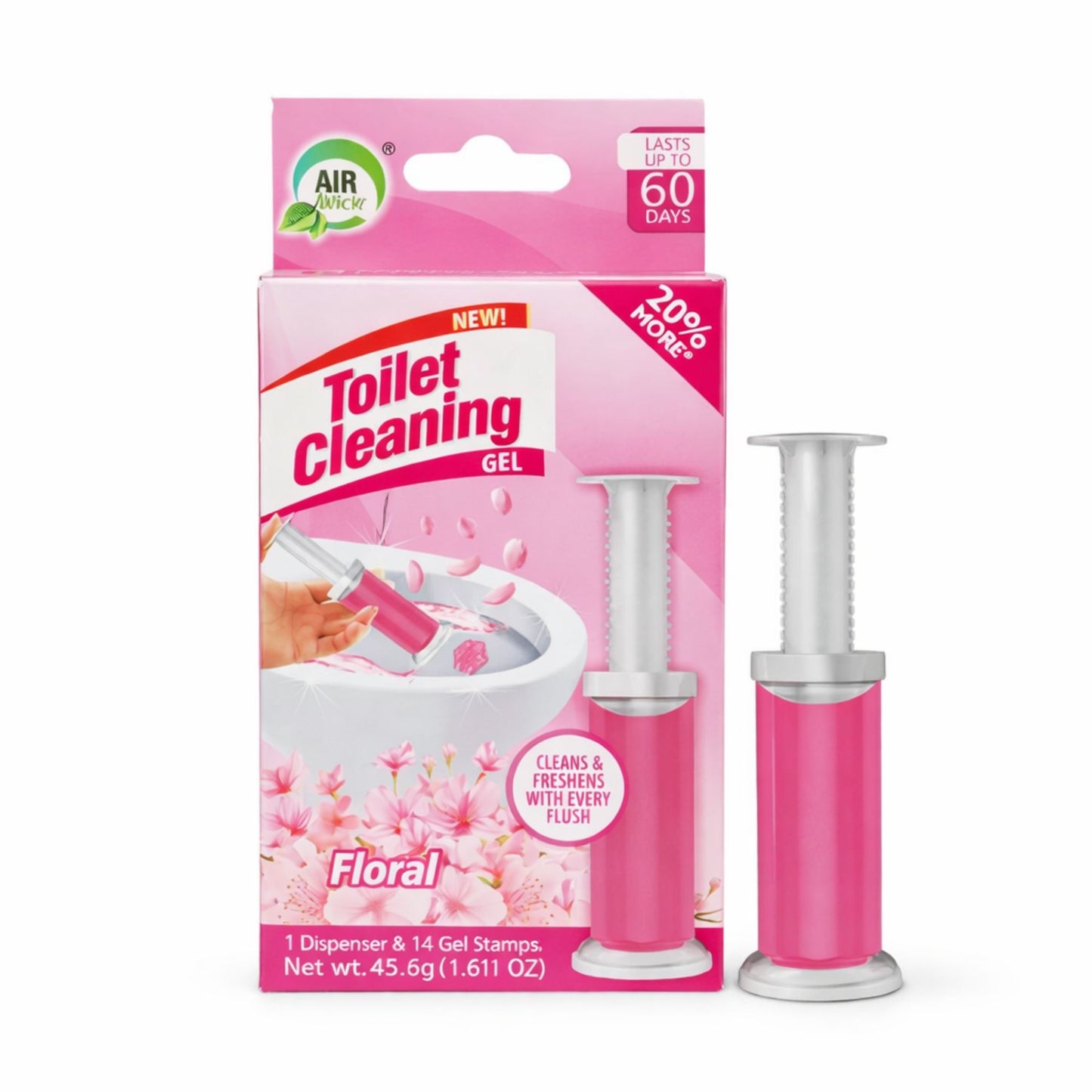 Air Fusion Floral Scent Toilet Cleaning Gel 14 Stamps 1.61oz 1 Pack Toilet Bowl Cleaner main product image