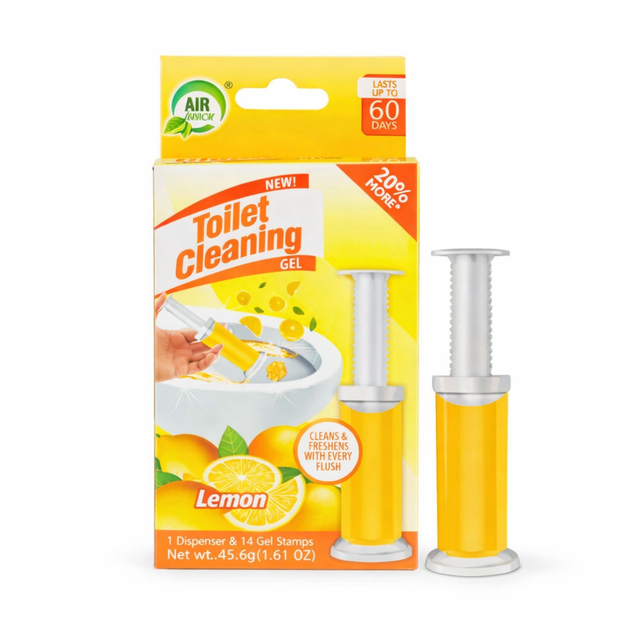 Air Fusion Lemon Scent Toilet Cleaning Gel 14 Stamps 1.61oz 1 Pack Toilet Bowl Cleaner main product image