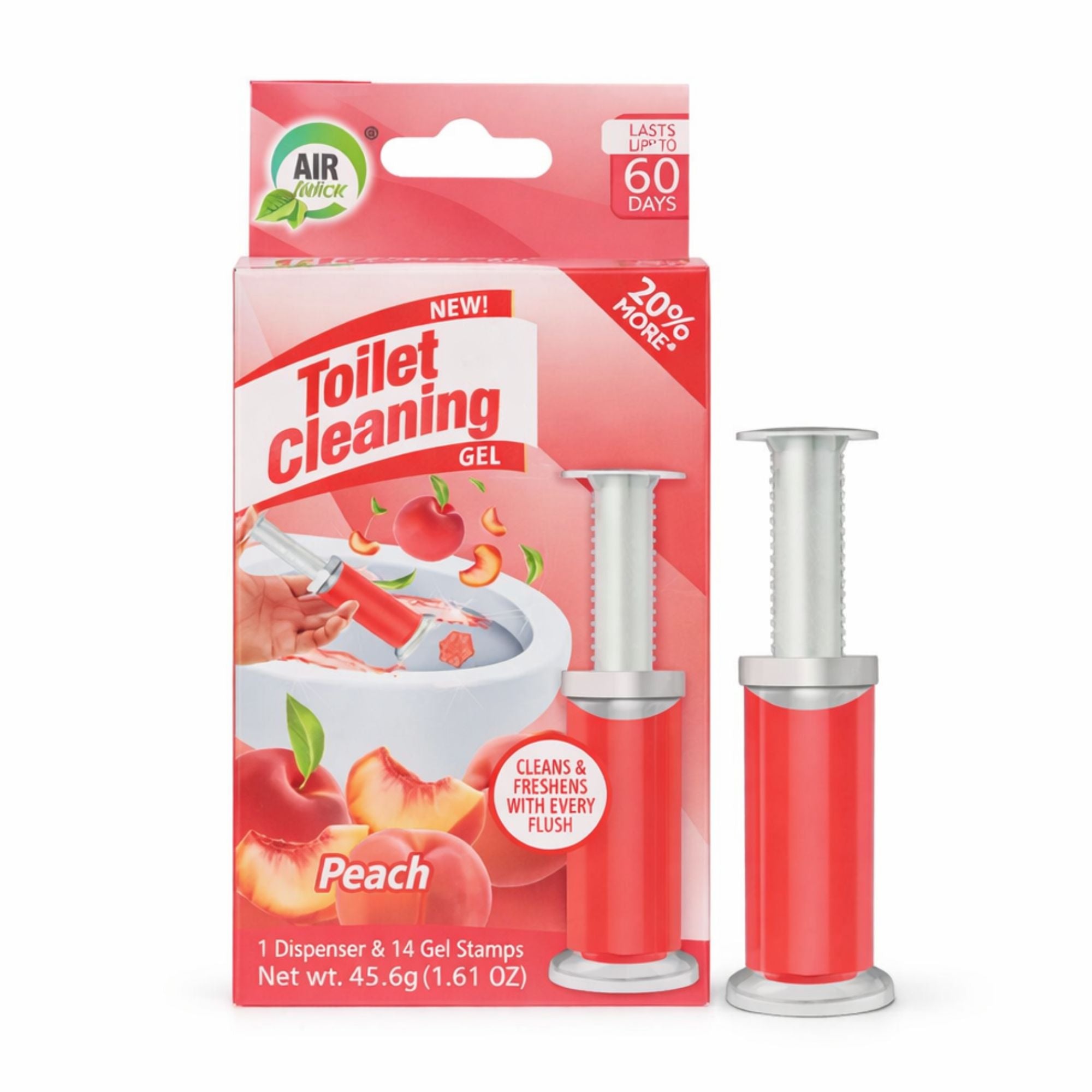 Air Fusion Peach Scent Toilet Cleaning Gel 14 Stamps 1.61oz 1 Pack Toilet Bowl Cleaner main product image