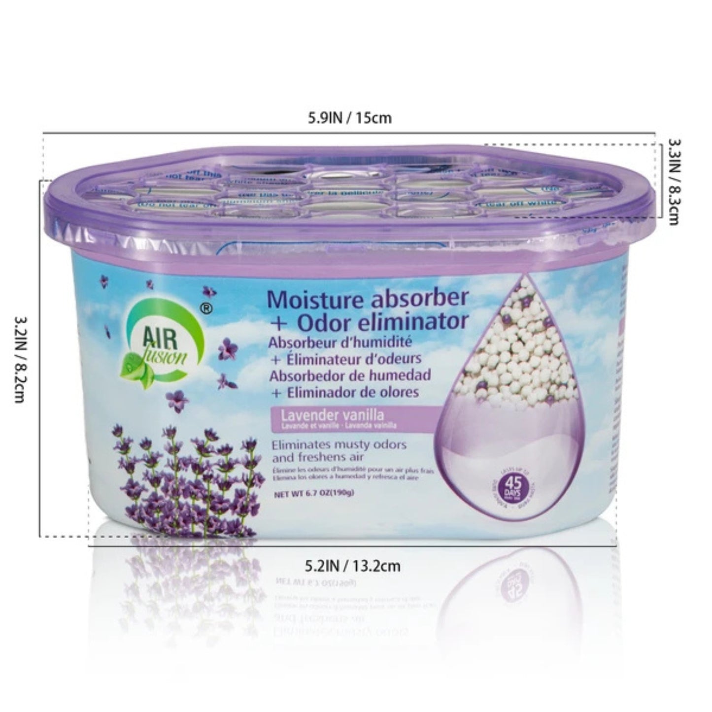 6.7oz Lavender Vanilla Scent Air Fusion Moisture Absorber & Odor Eliminator Air Freshener Odor Eliminator product detail