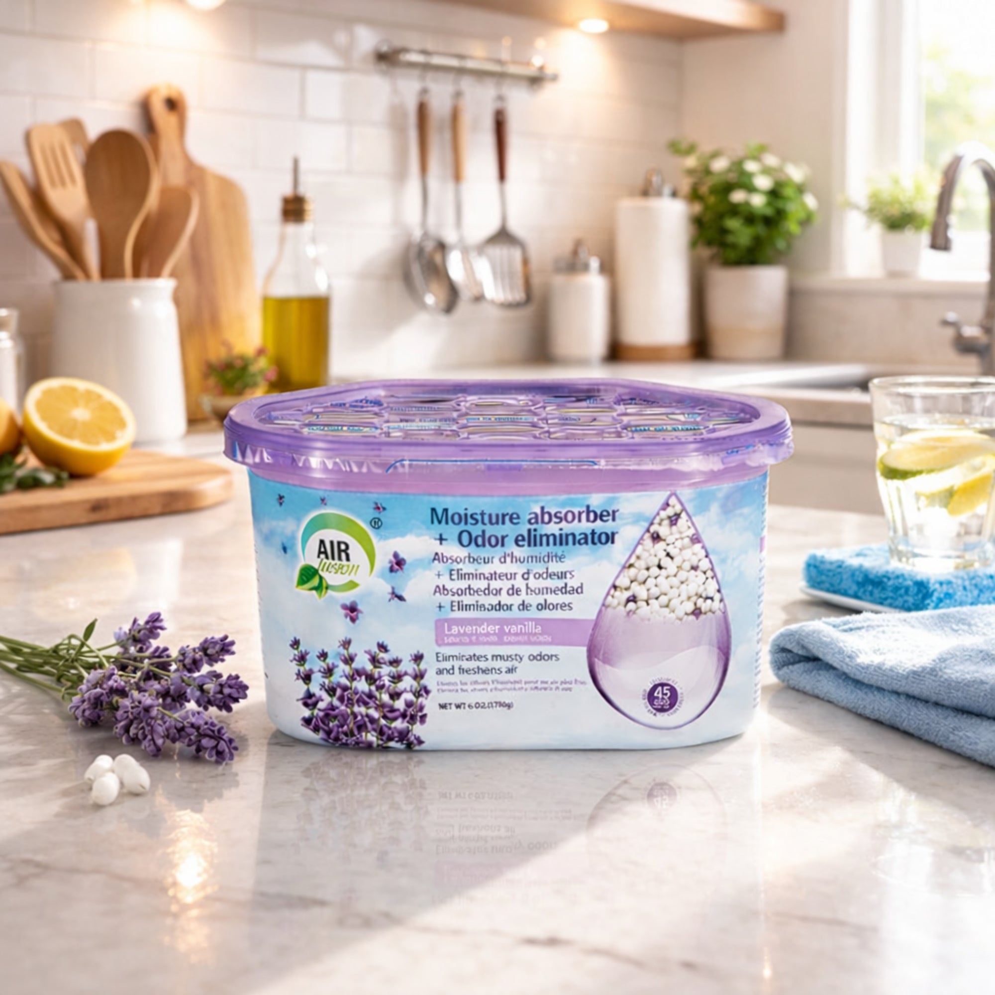 6.7oz Lavender Vanilla Scent Air Fusion Moisture Absorber & Odor Eliminator Air Freshener Odor Eliminator lifestyle use image