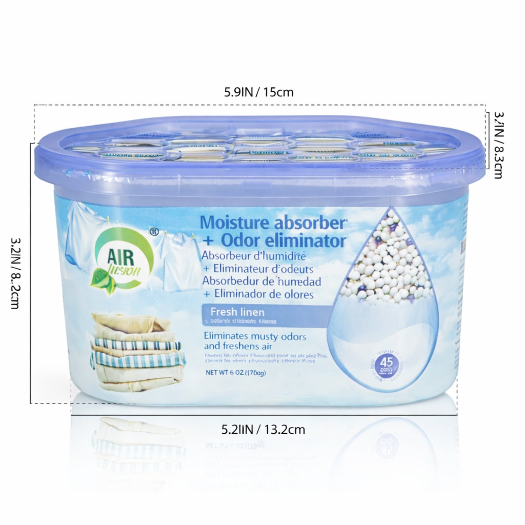 6.7oz Fresh Linen Scent Air Fusion Moisture Absorber & Odor Eliminator Air Freshener Odor Eliminator product detail image