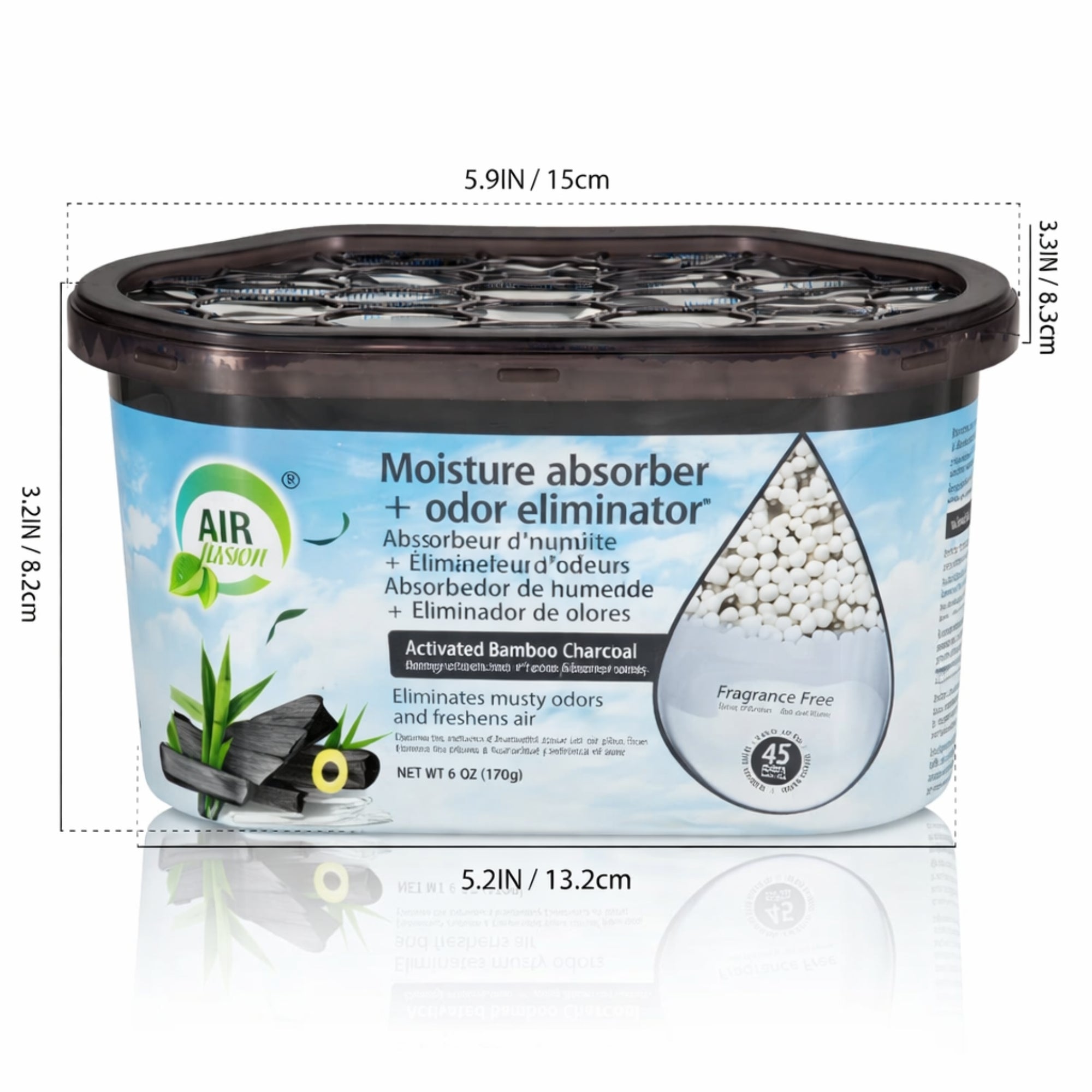 6.7oz Activated Bamboo Charcoal Air Fusion Moisture Absorber & Odor Eliminator Air Freshener Odor Eliminator product detail