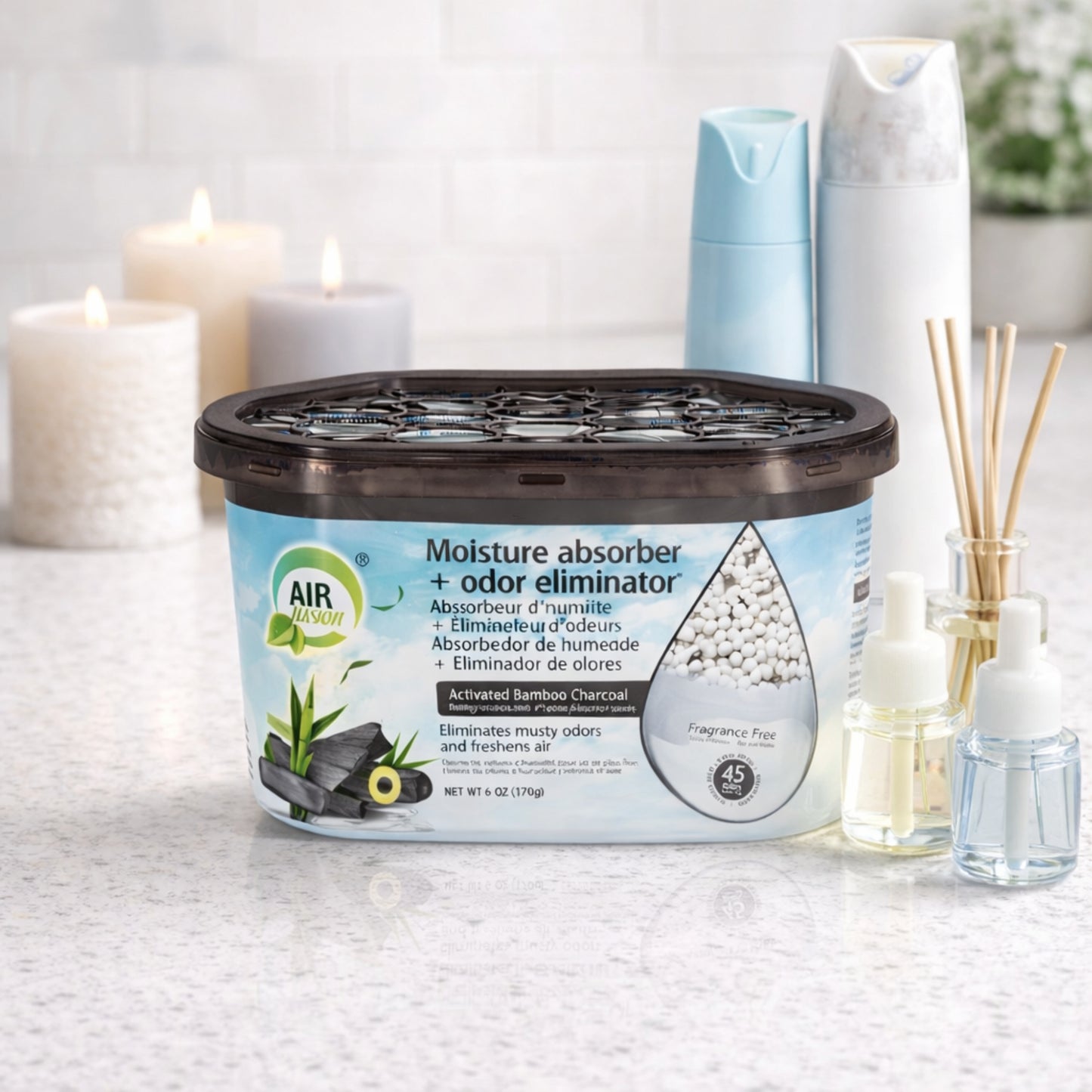 6.7oz Activated Bamboo Charcoal Air Fusion Moisture Absorber & Odor Eliminator Air Freshener Odor Eliminator size and