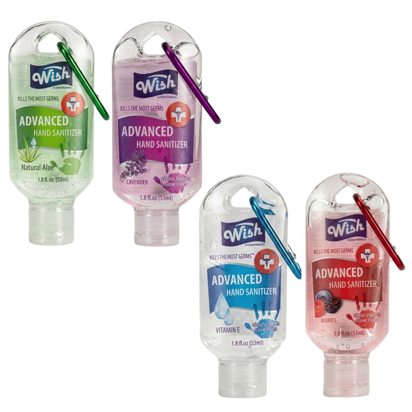 1.8oz Travel Size Wish Hand Sanitizer with Clip