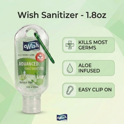 1.8oz Travel Size Wish Hand Sanitizer with Clip