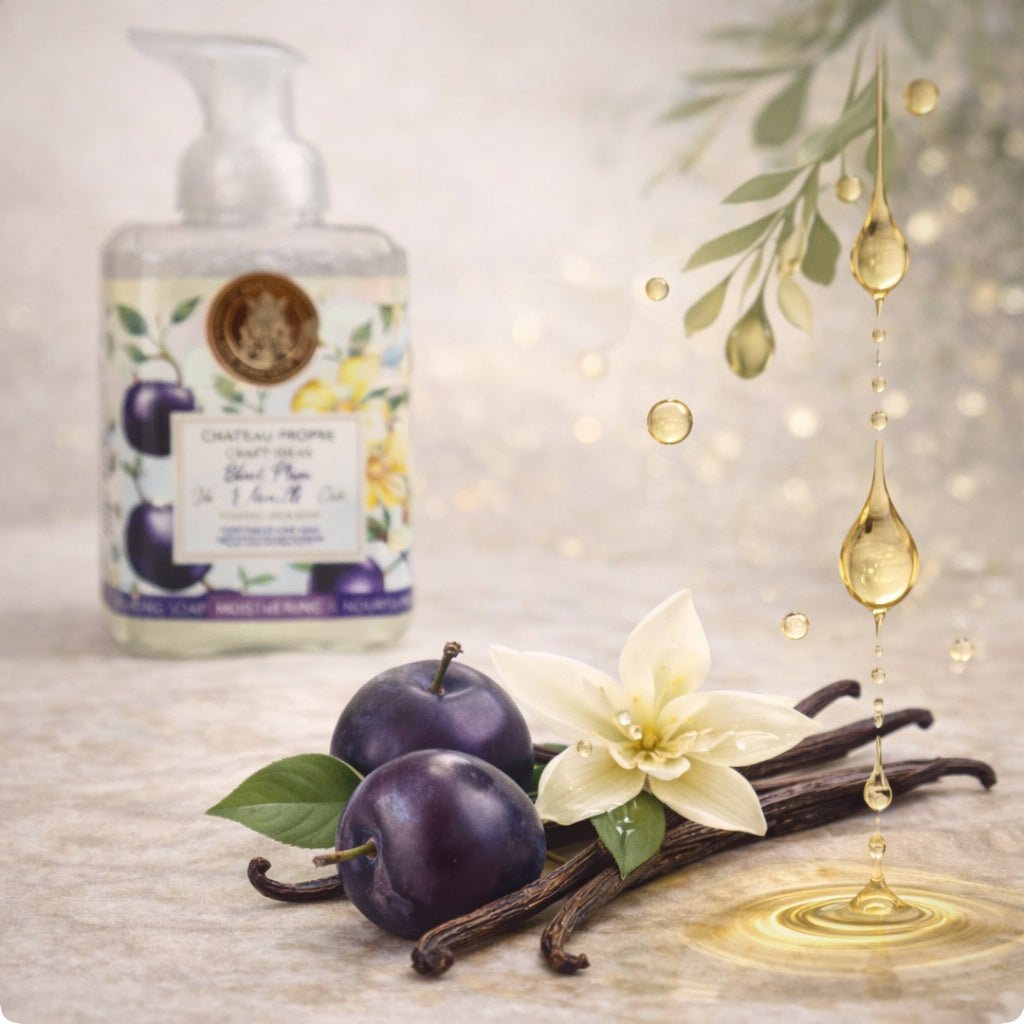 16.9 floz Black Plum & Vanilla Chateau Propre Foaming Hand Soap size and feature image