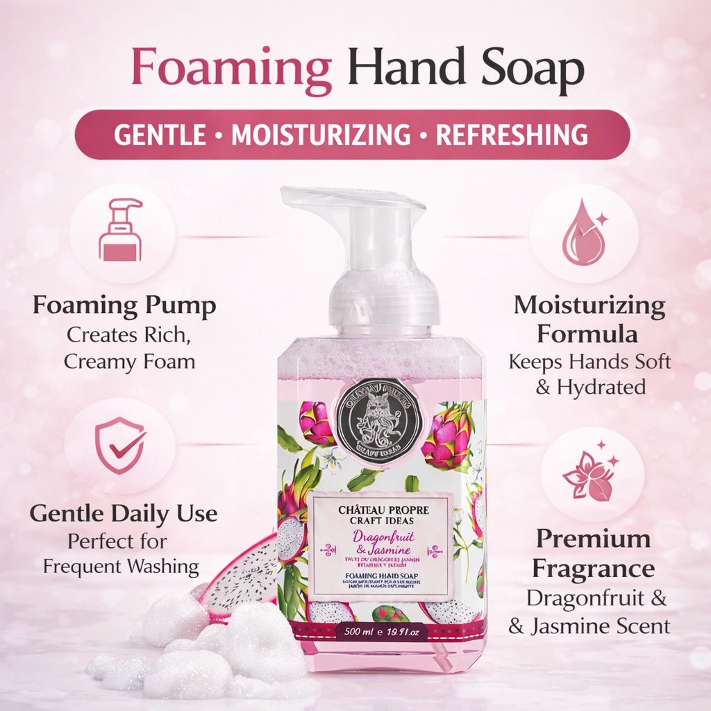 16.9 floz Dragonfruit & Jasmine Chateau Propre Foaming Hand Soap size and feature image