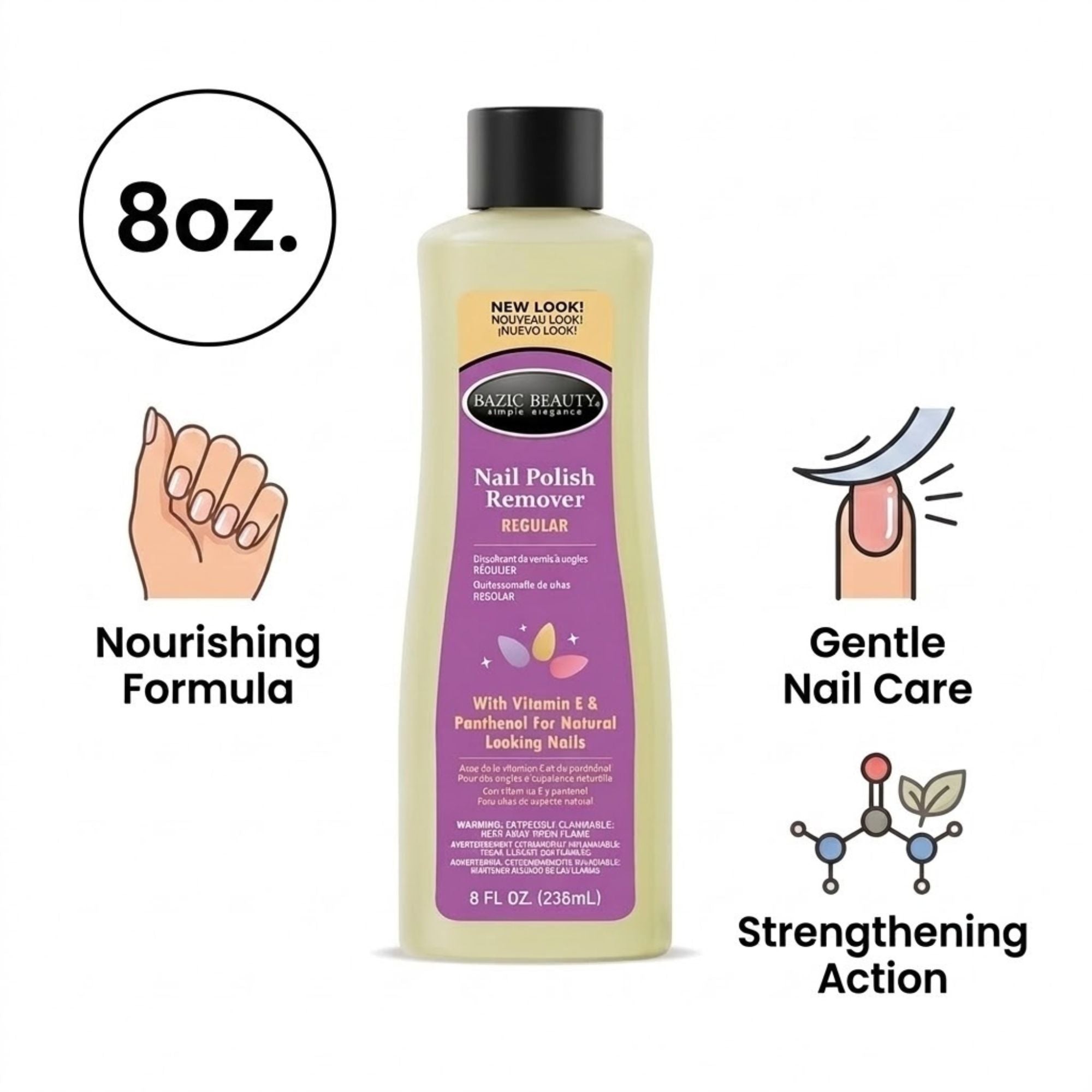 8oz Bazic Beauty Regular Nail Polish Remover product detail image