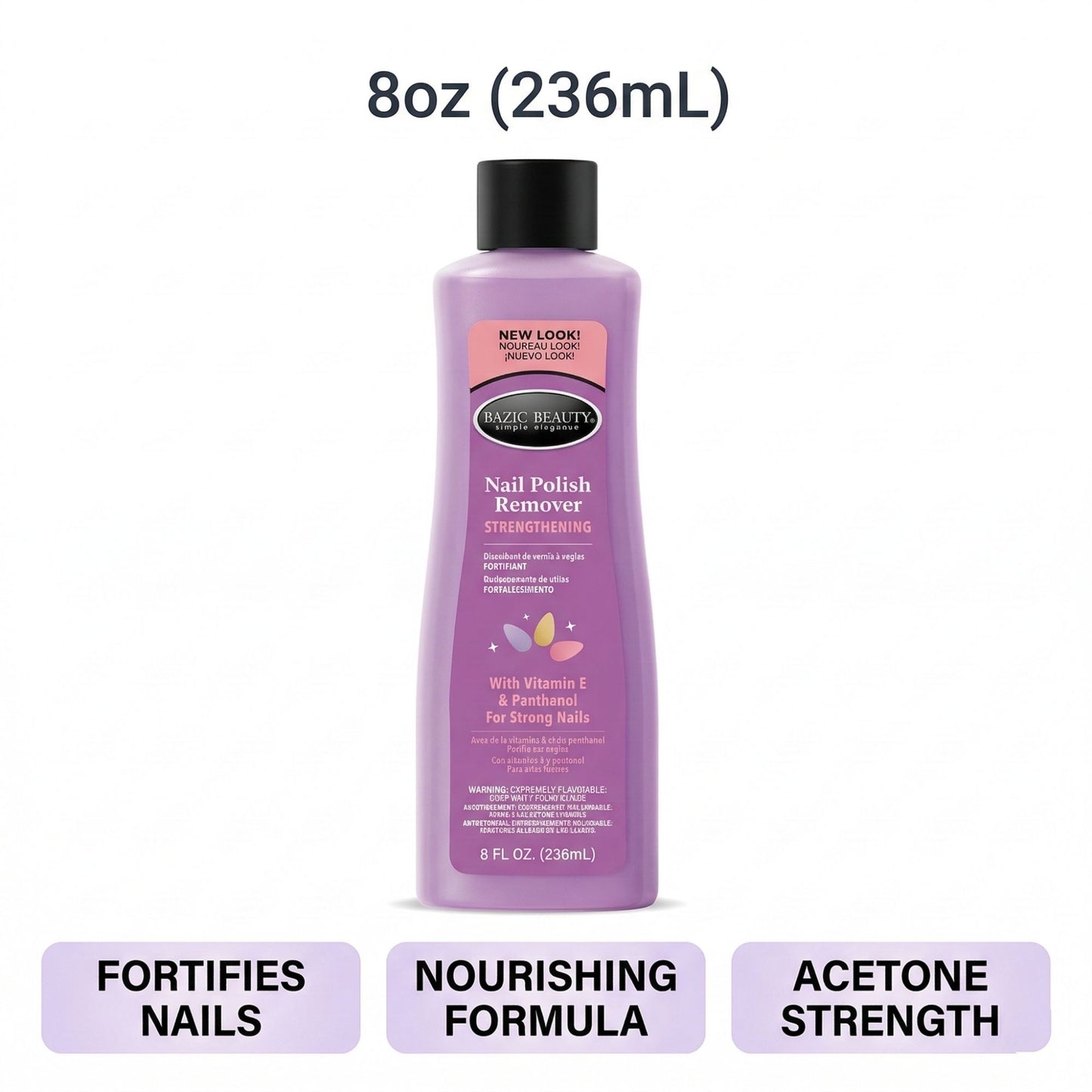 8oz Bazic Beauty Strengthening Nail Polish Remover