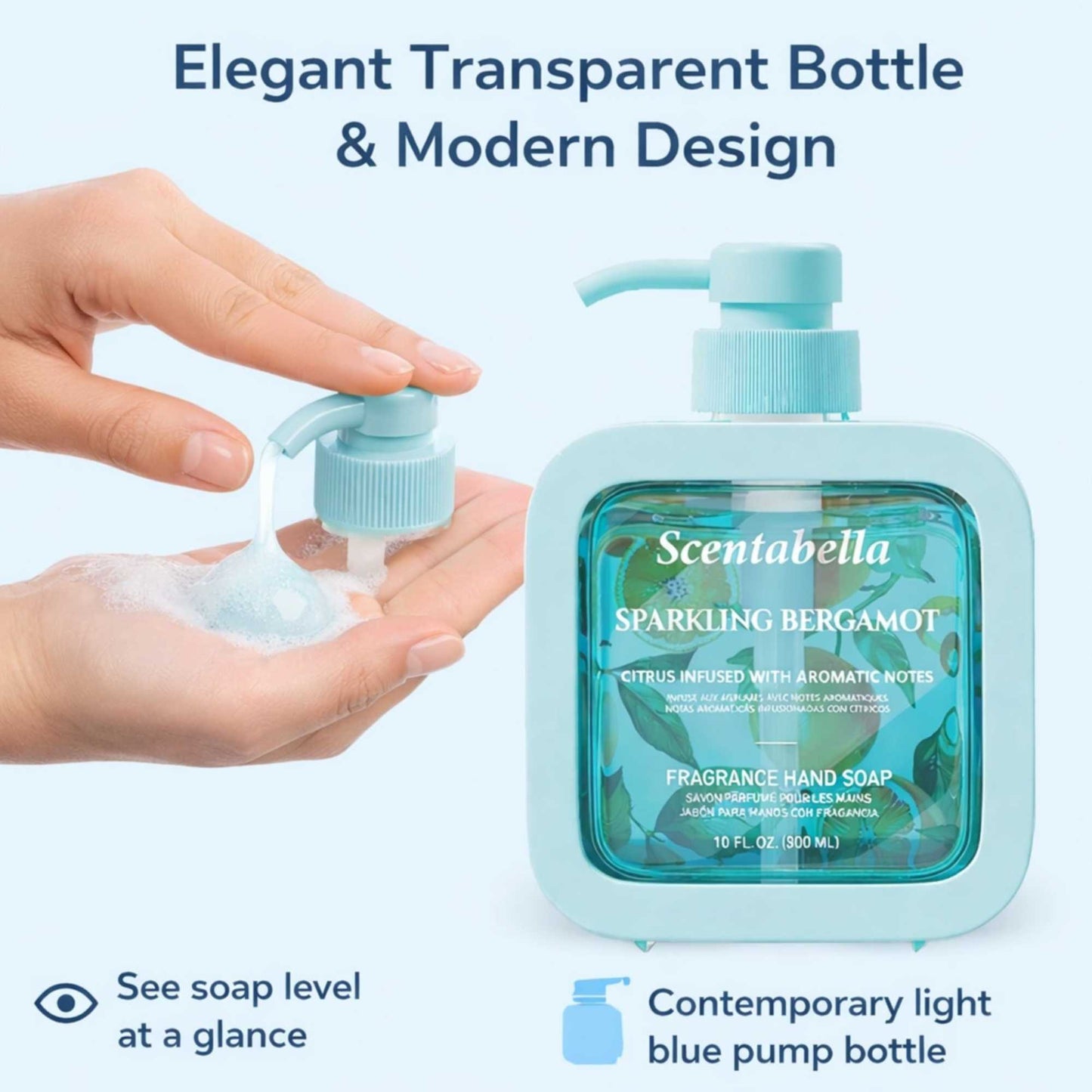 10 FL OZ Sparkling Bergamot Scented Hand Soap First Aid Antiseptic size and feature image