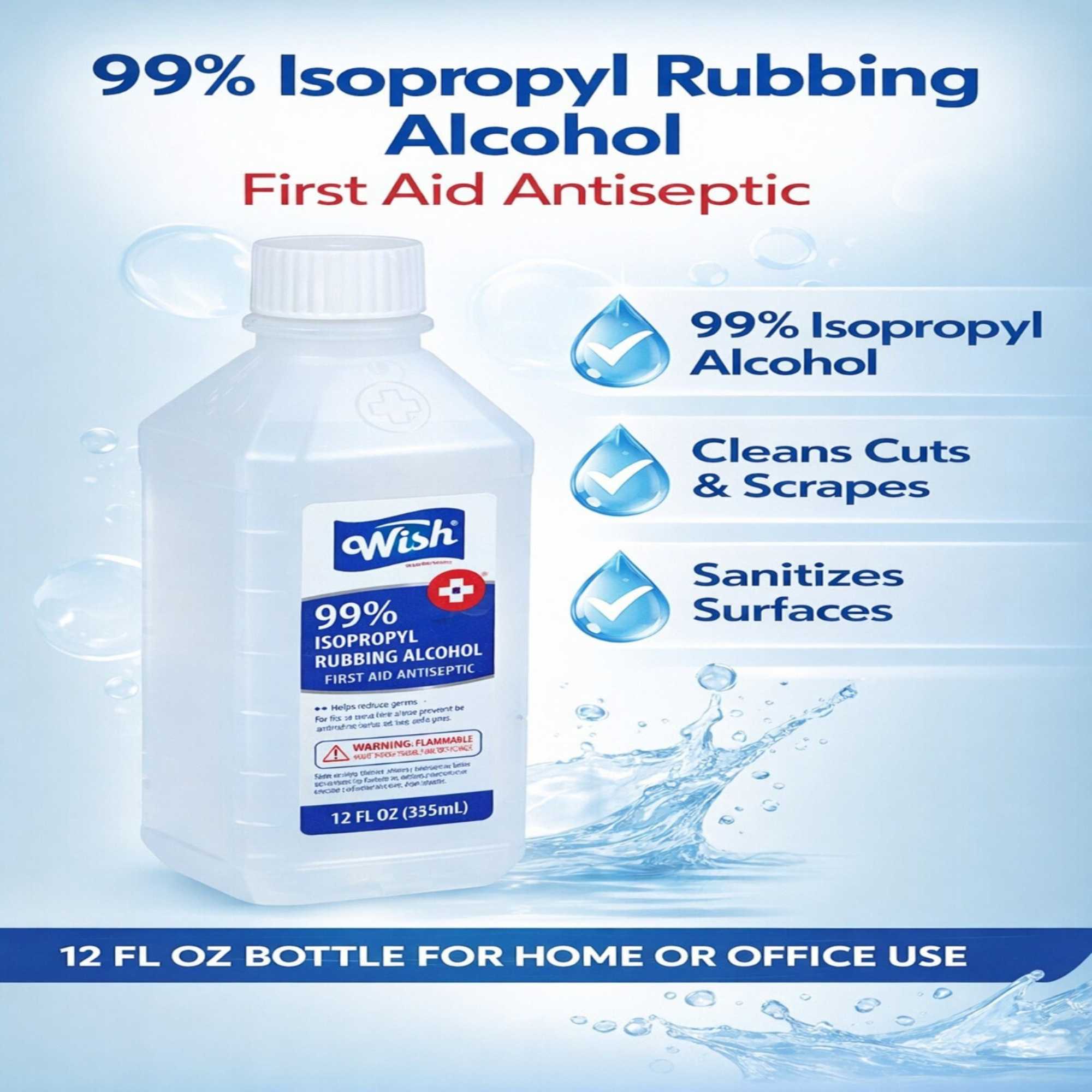 12 FL OZ Original Isopropyl Rubbing Alcohol First Aid Antiseptic Oil & Vinegar Dispenser Set size and feature image