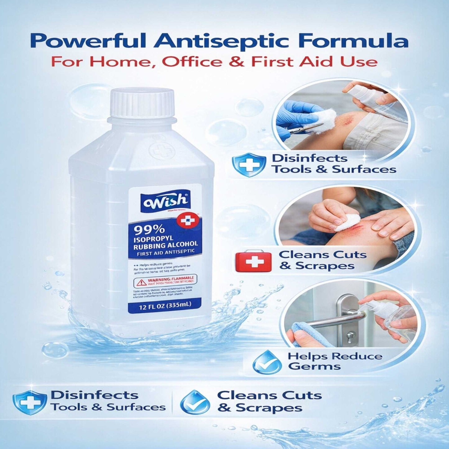 12 FL OZ Original Isopropyl Rubbing Alcohol First Aid Antiseptic Oil & Vinegar Dispenser Set lifestyle use image