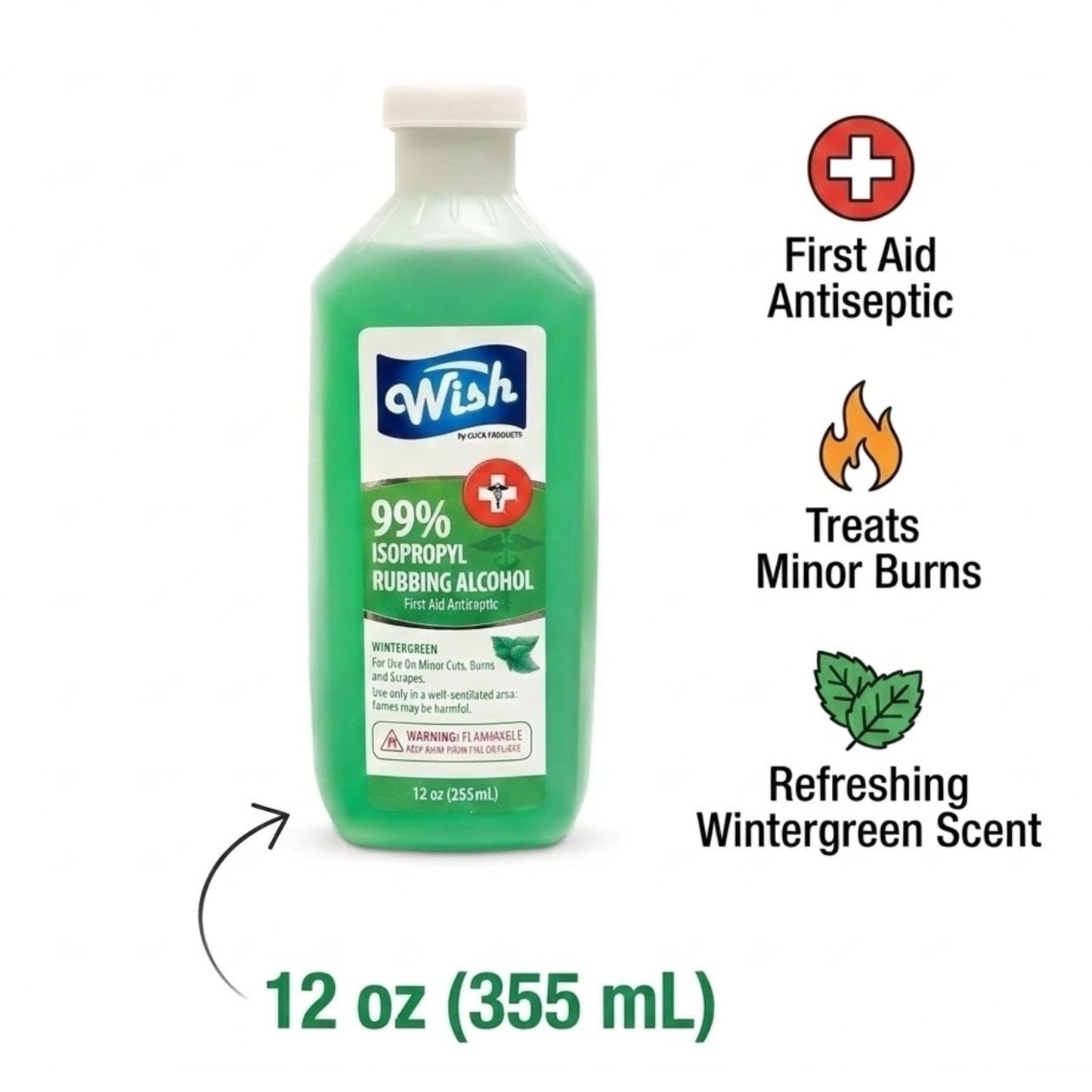 12oz Wish 99% Alcohol Rubbing First Aid Antiseptic First Aid First Aid Antiseptic product detail image