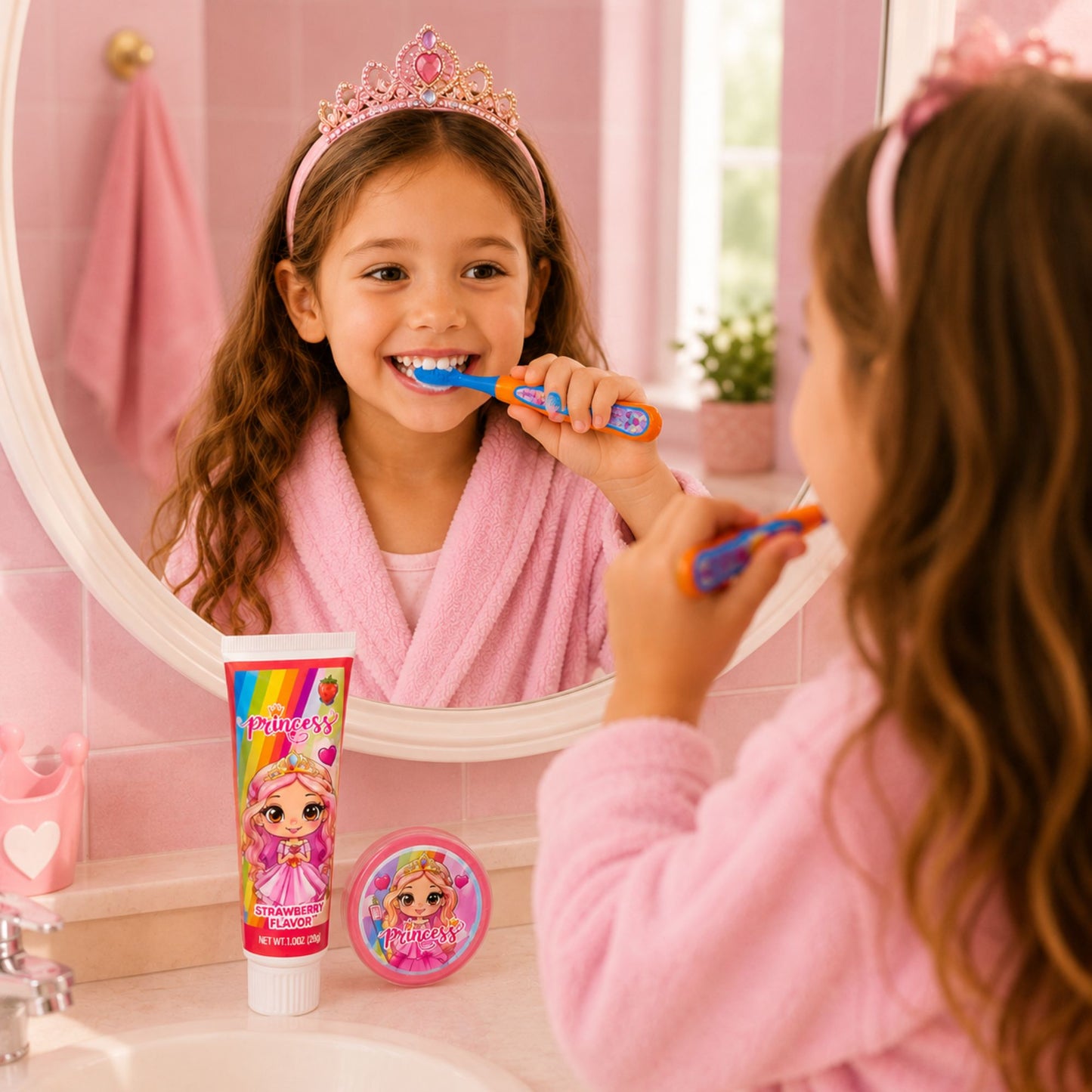 3 Piece Princess Dental Care Travel Set for Kids Toothbrush