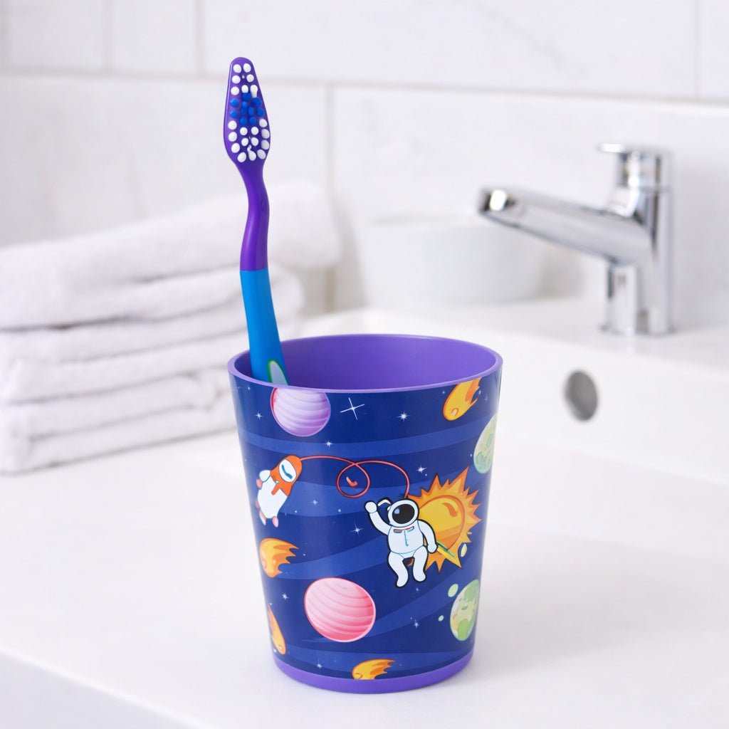 Oral Fusion Kids Toothbrush 3PK w/ Cup Outer Space Kids Toothbrush Set product detail image