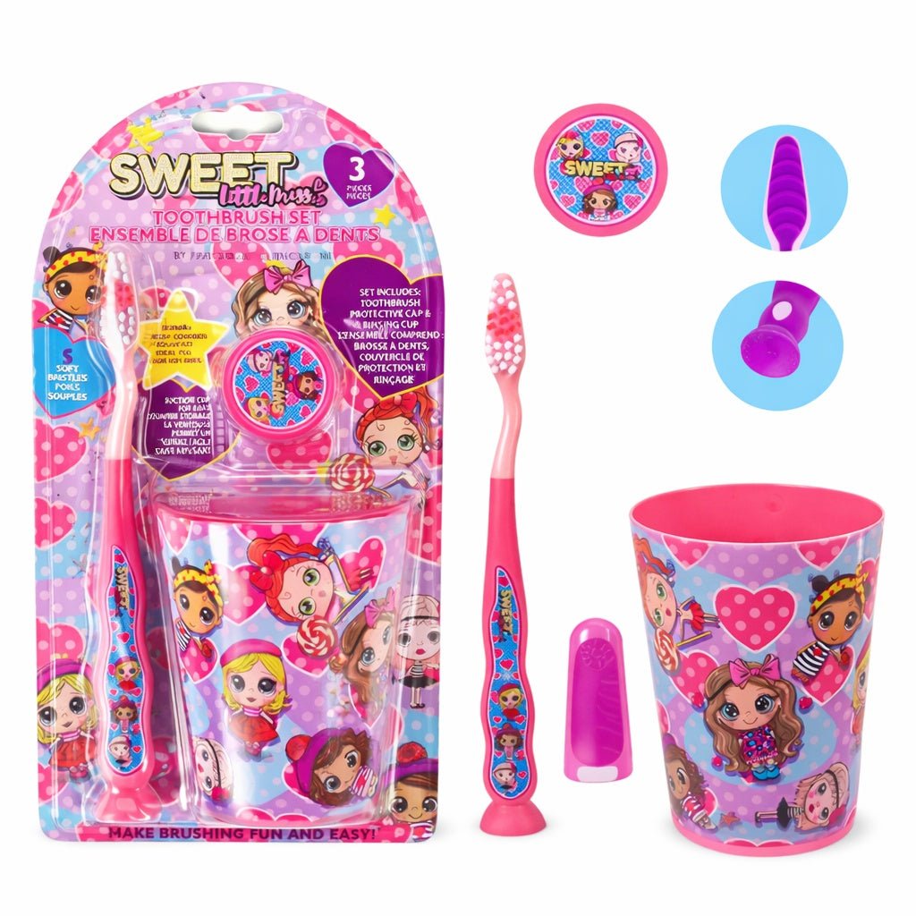 Oral Fusion Kids Toothbrush 3PK w/ Cup Sweet Missy Kids Toothbrush Set main product image
