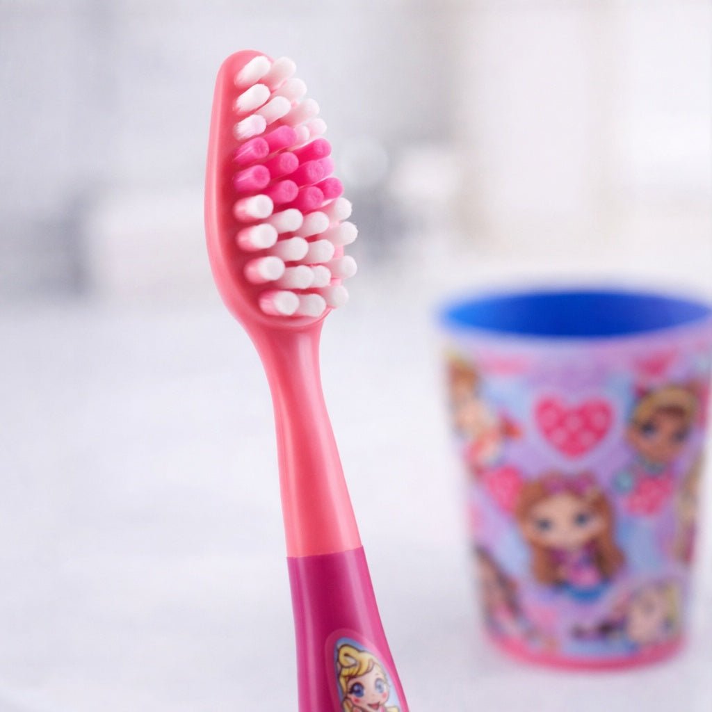 Oral Fusion Kids Toothbrush 3PK w/ Cup Sweet Missy Kids Toothbrush Set size and feature image