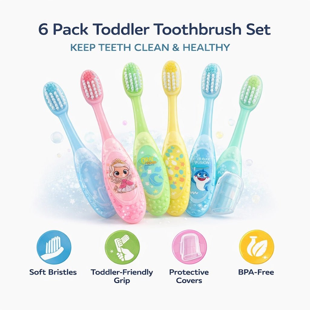 Oral Fusion Kids Toothbrush 6PK Kids Toothbrush Set product detail image