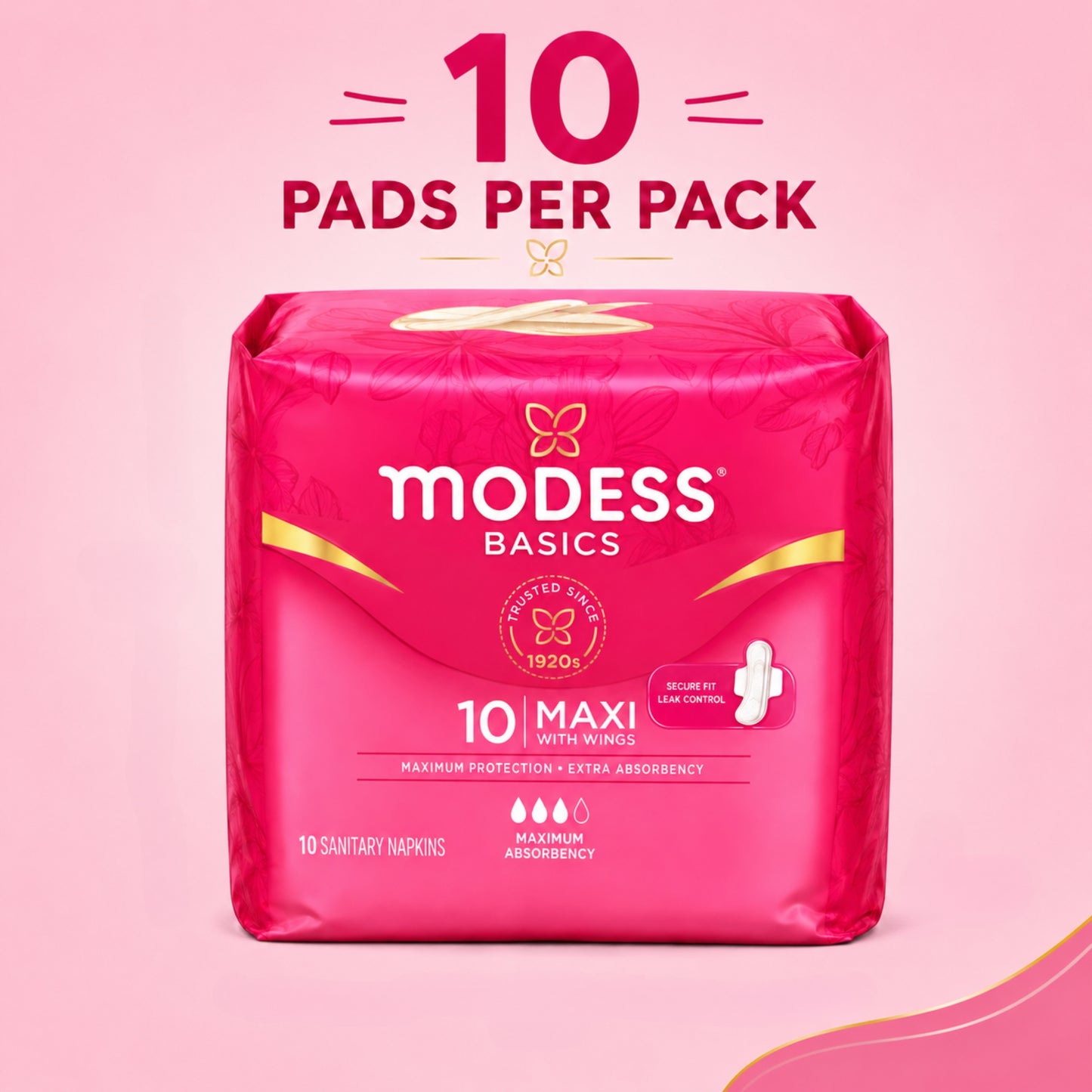 Modess Basics Regular Maxi Pads 10PCS