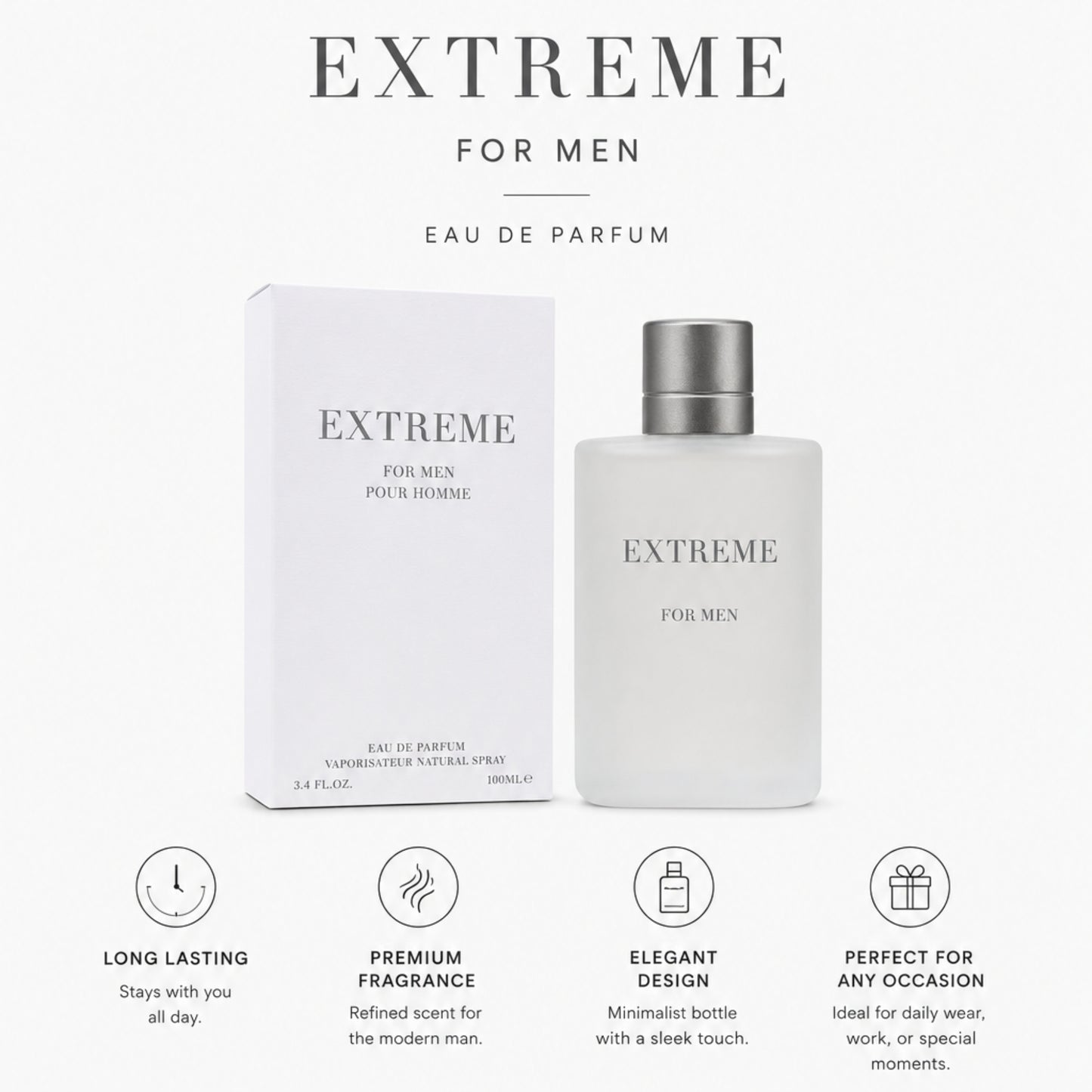 100ml Extreme Pour Homme Men's Fragrance EDP Natural Spray
