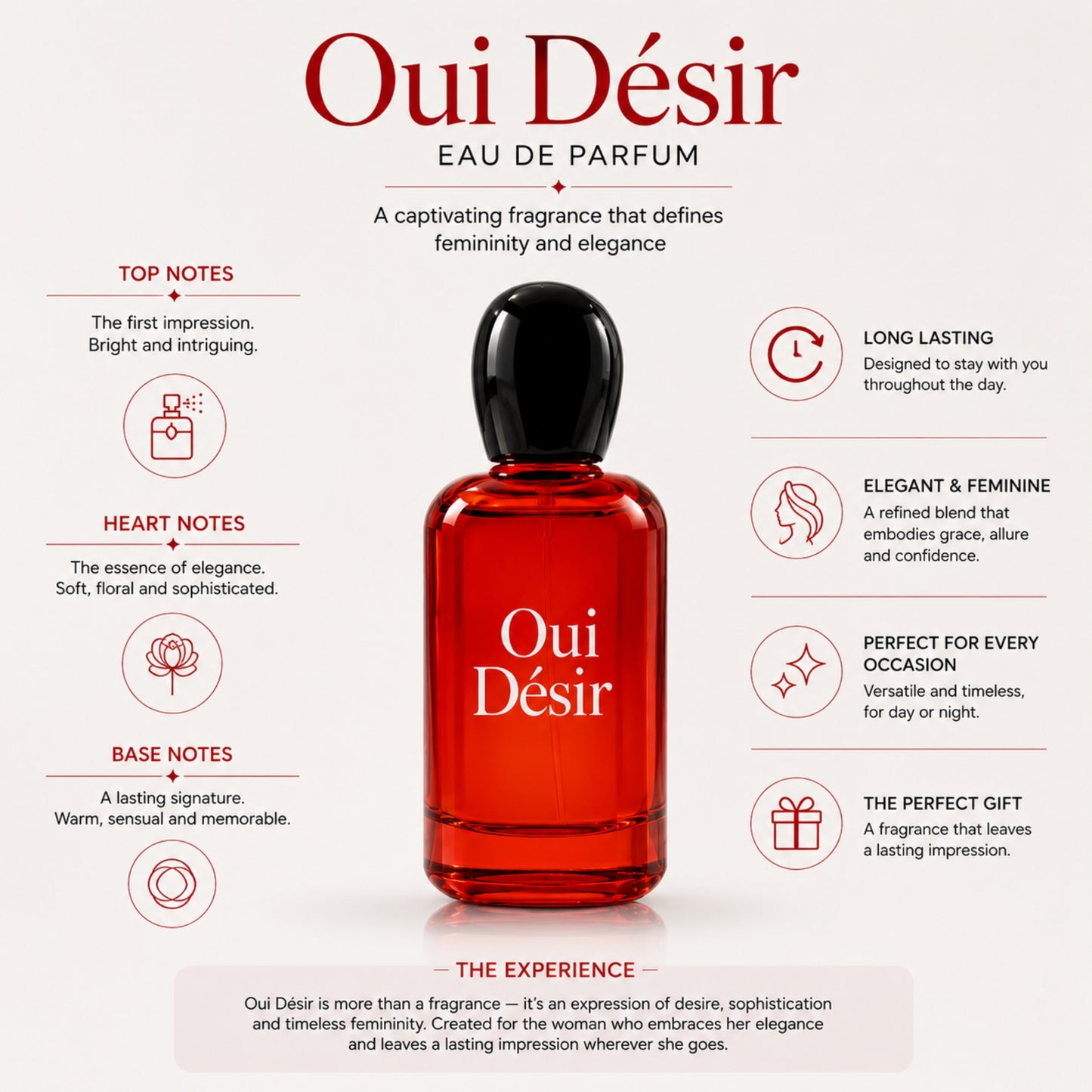 Oui Désir Perfume for Women 100ml Long Lasting Fragrance