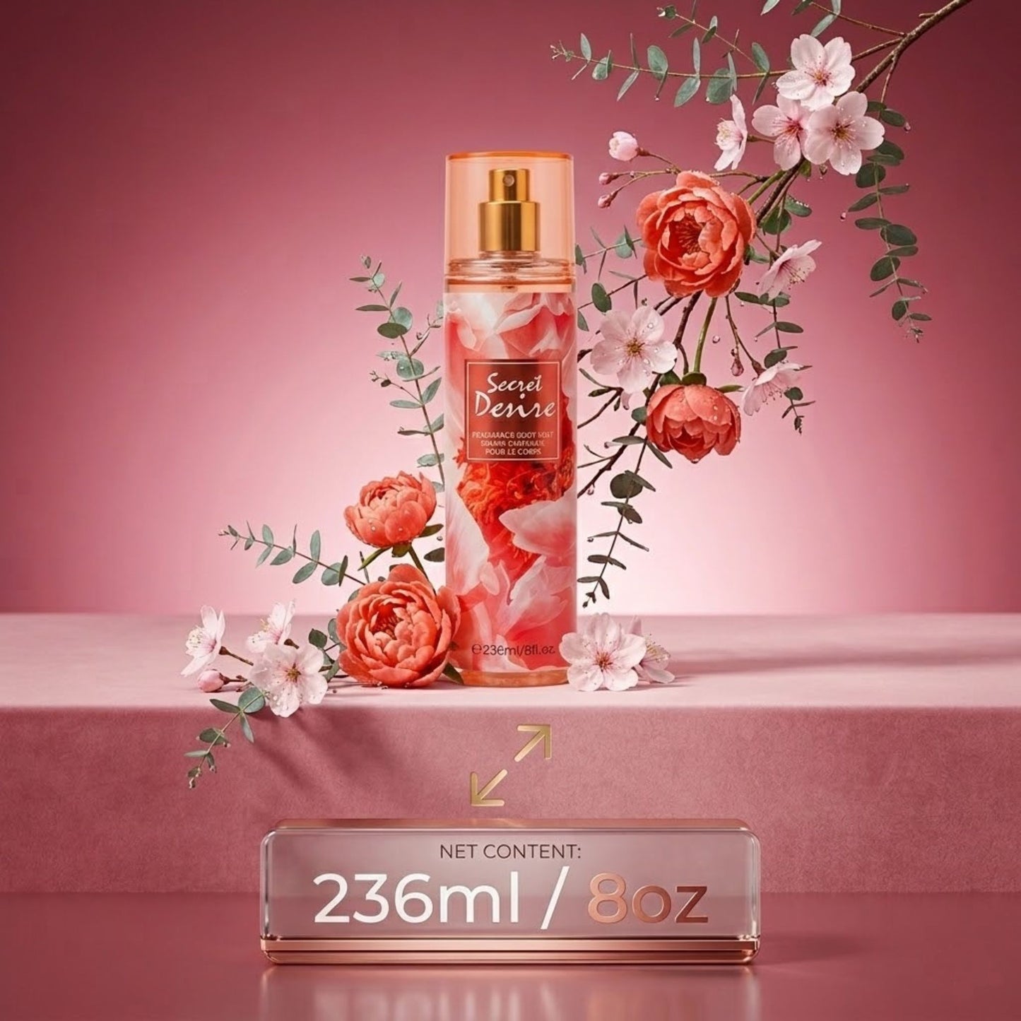 8oz Secret Desire Fragrance Women's Body Mist Spray