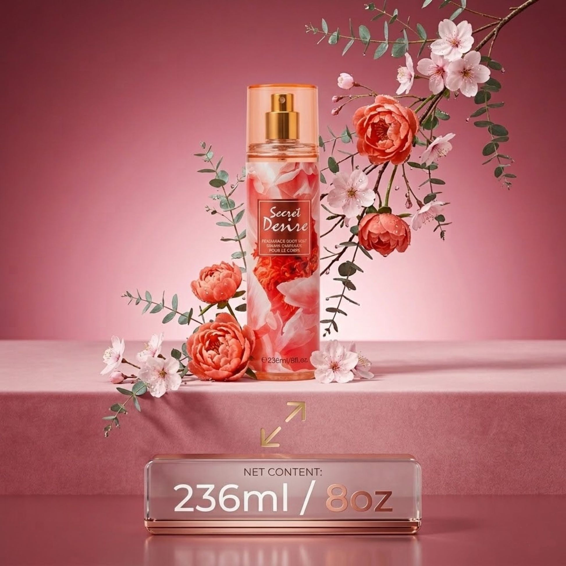 8oz Secret Desire Fragrance Women's Body Mist Spray