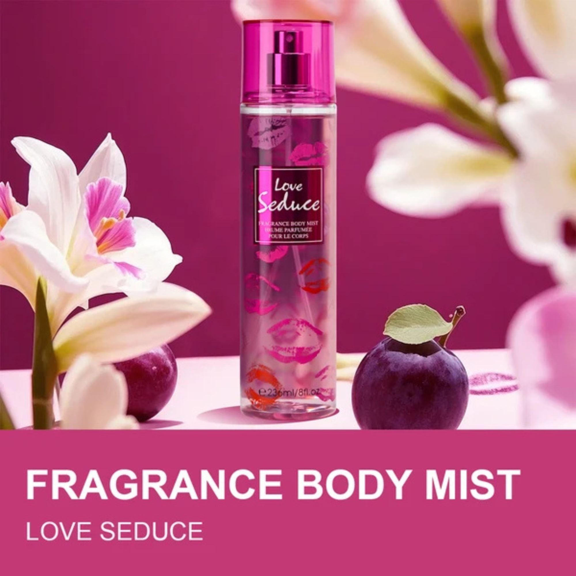 8oz Love Seduce Fragrance Women's Body Mist Spray size and feature image