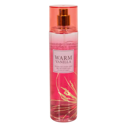 Warm Vanilla Fragrance Women's Body Mist Spray on white background