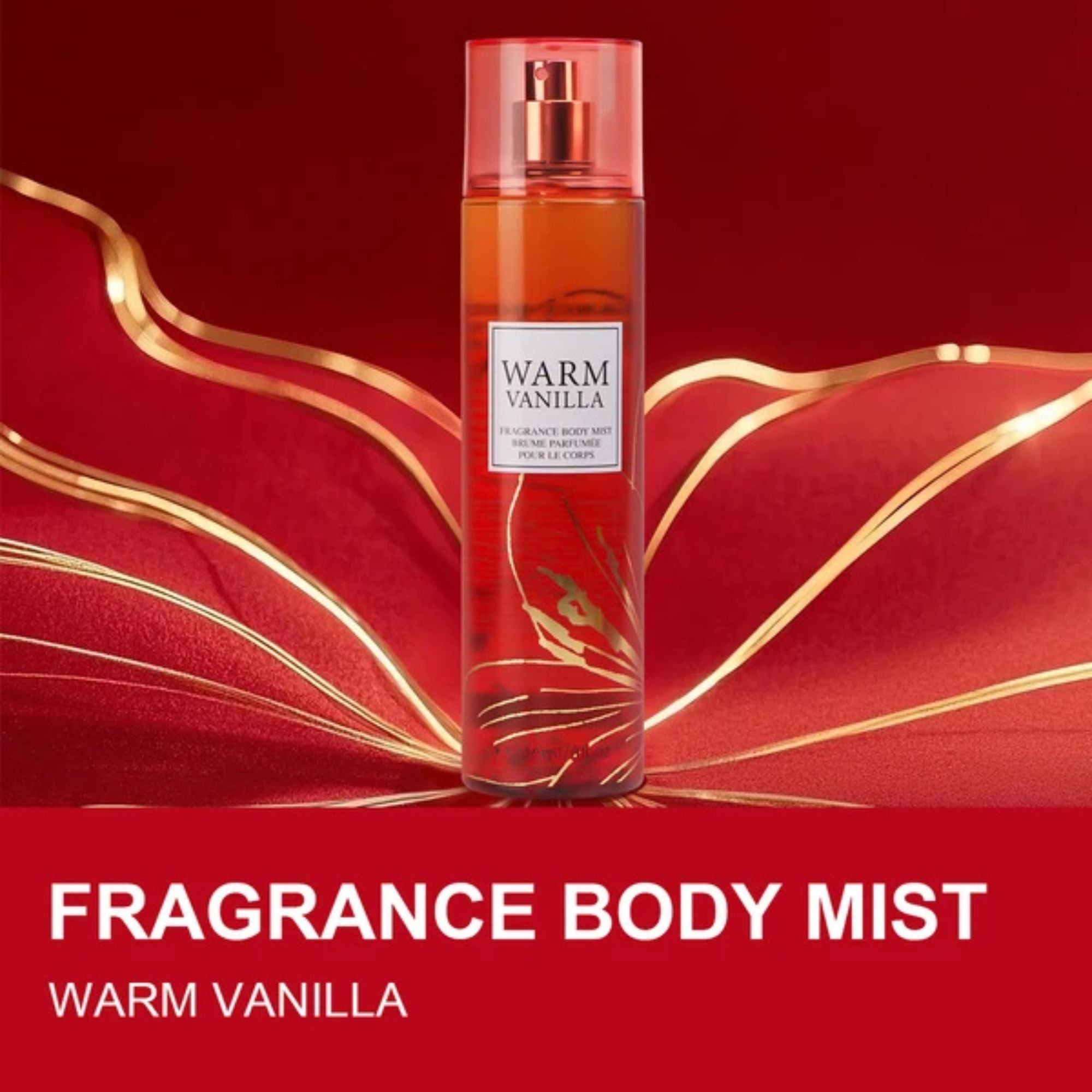 8oz Warm Vanilla Fragrance Women's Body Mist Spray size and feature image