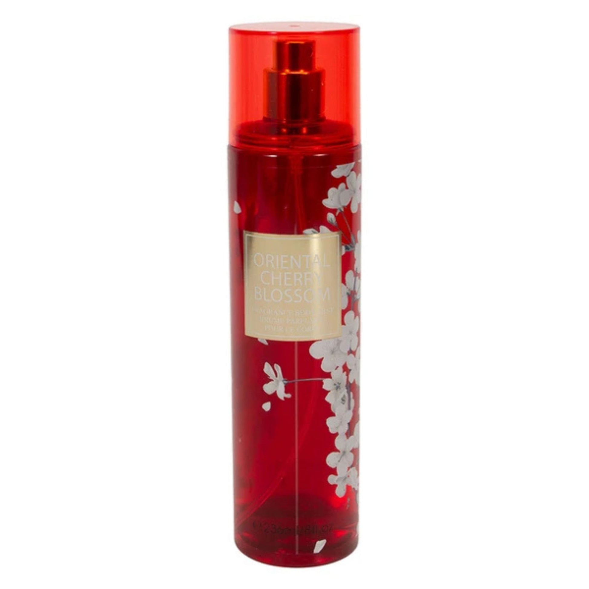 Oriental Cherry Blossom Fragrance Women's Body Mist Spray on white background
