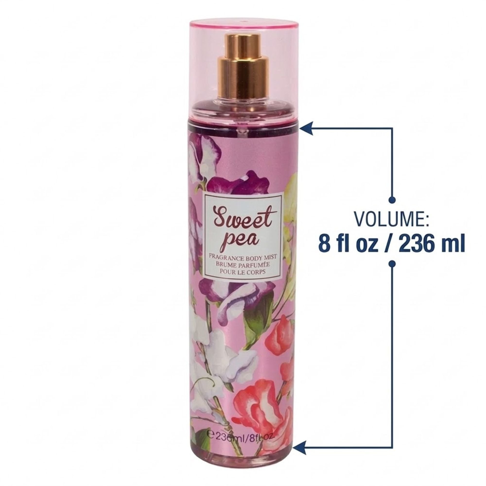 8oz Sweet Pea Fragrance Women's Body Mist Spray product detail image