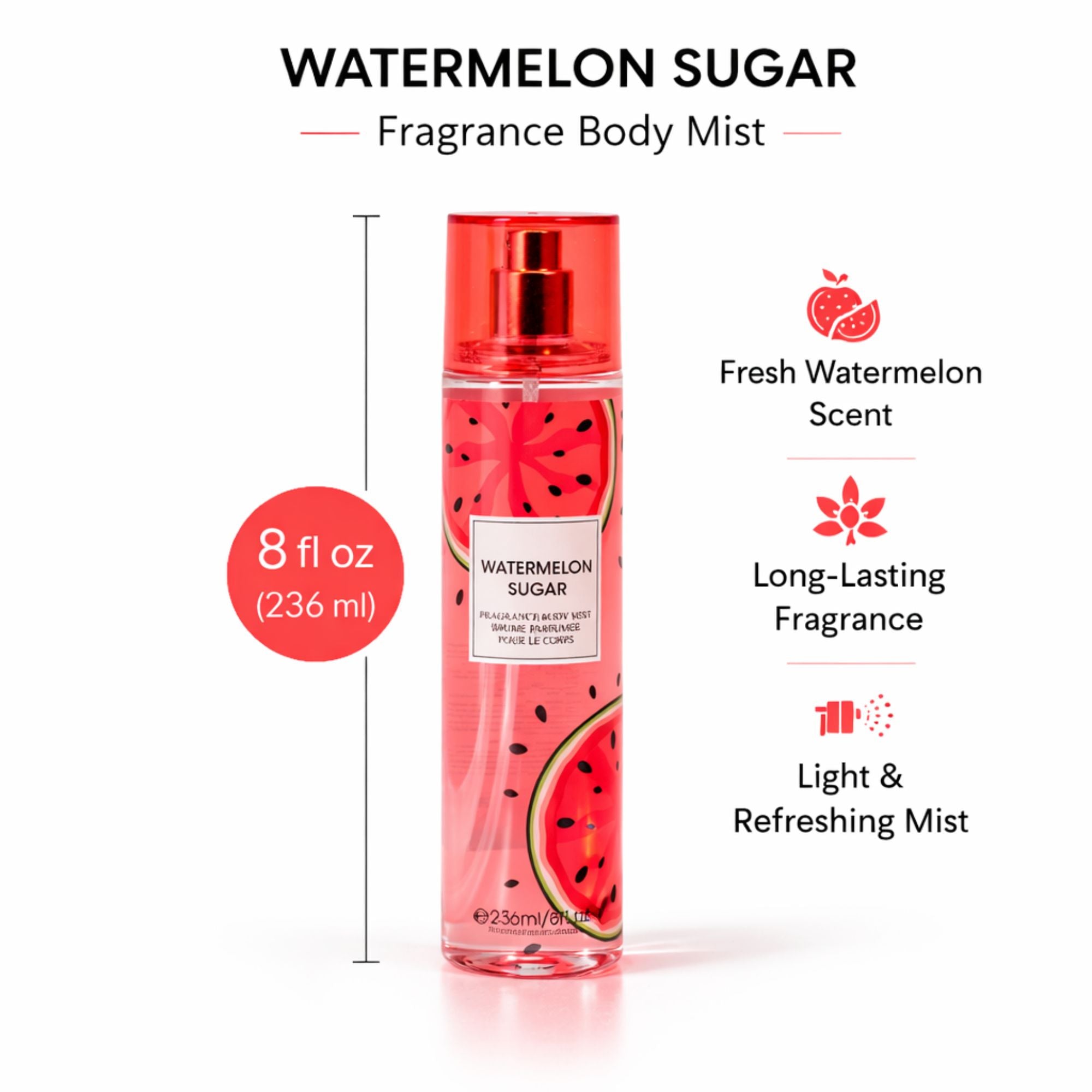 8oz Watermelon Sugar Fragrance Women’s Body Mist Spray product detail image
