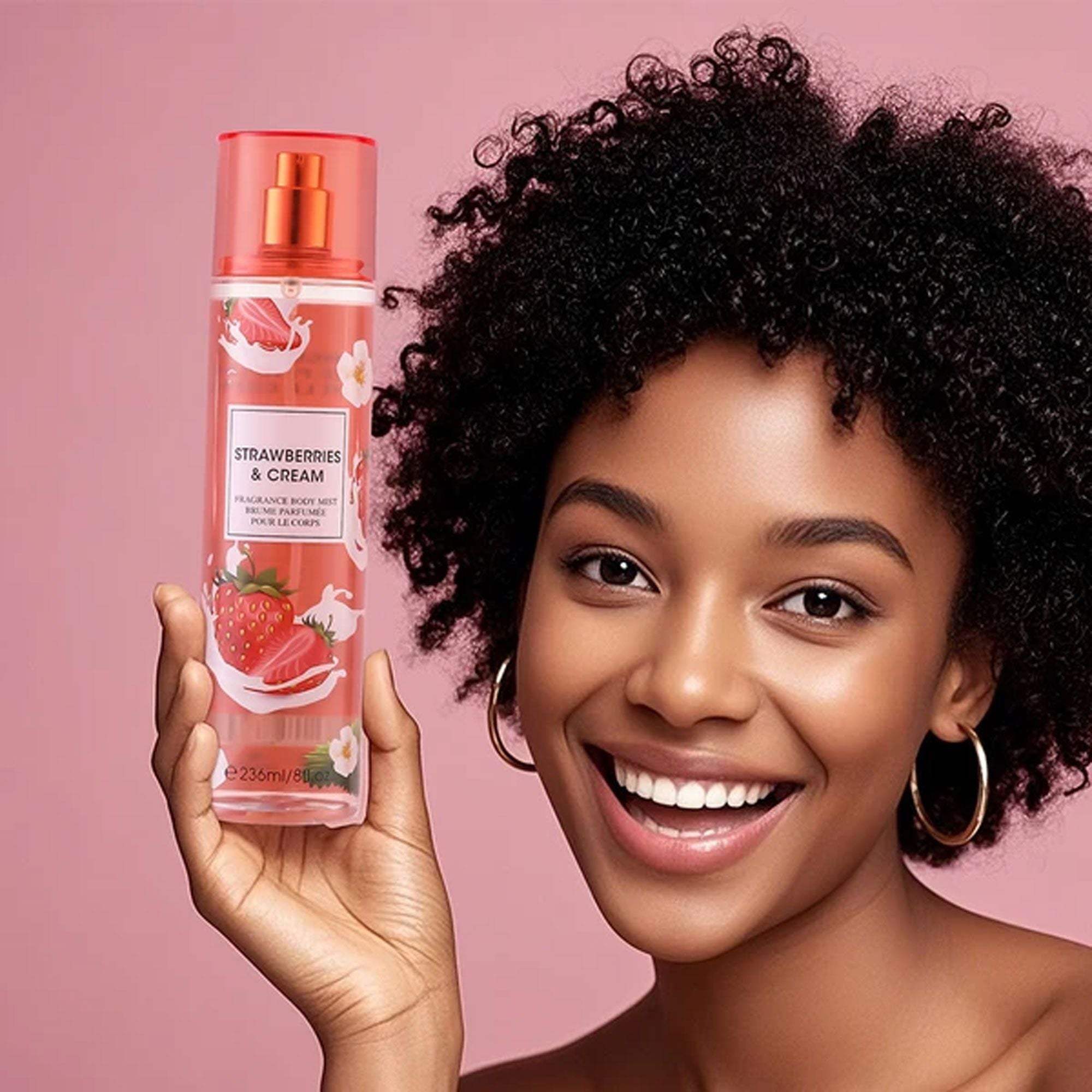 8oz Strawberries & Cream Fragrance Women's Body Mist Spray lifestyle use image