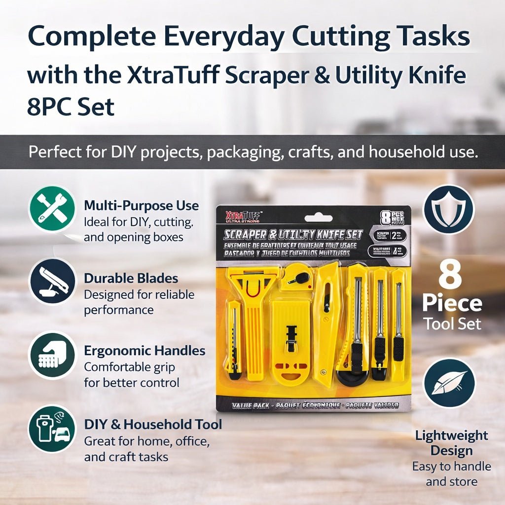 8 PCS XtraTuff Scraper & Utility Knife Set product detail image