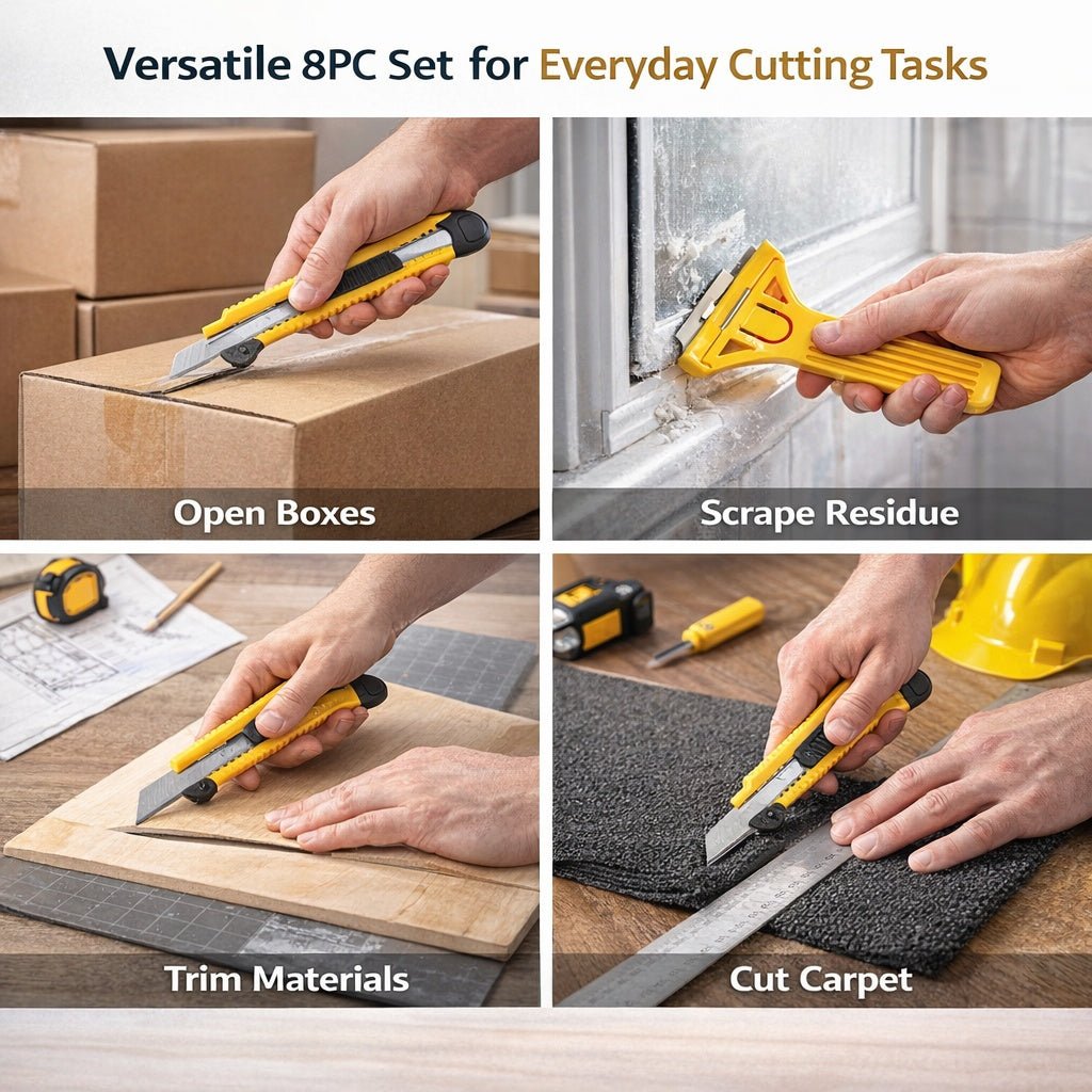 8 PCS XtraTuff Scraper & Utility Knife Set size and feature image