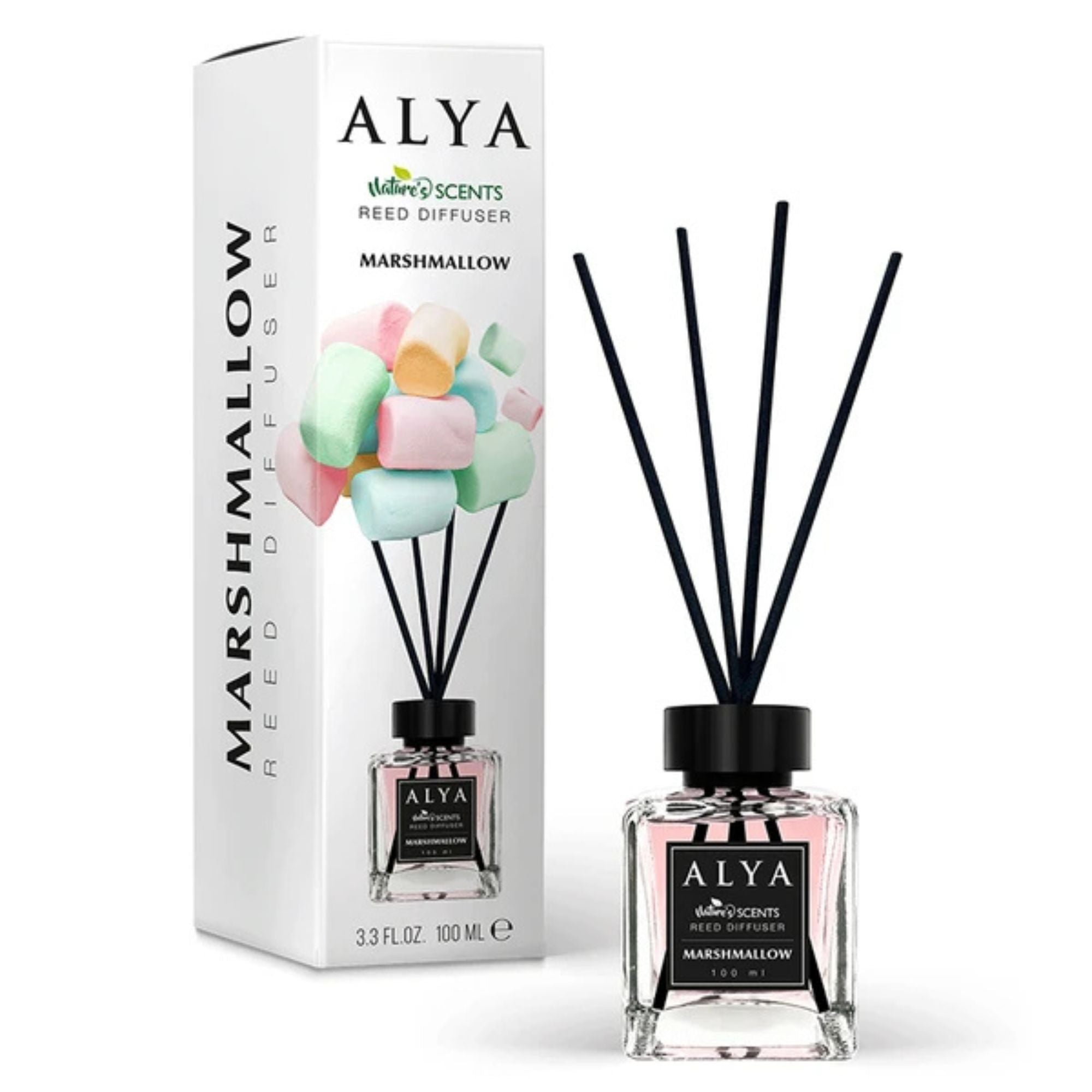3.3oz ALYA Sweet Marshmallow Reed Diffuser Home Scent main product image