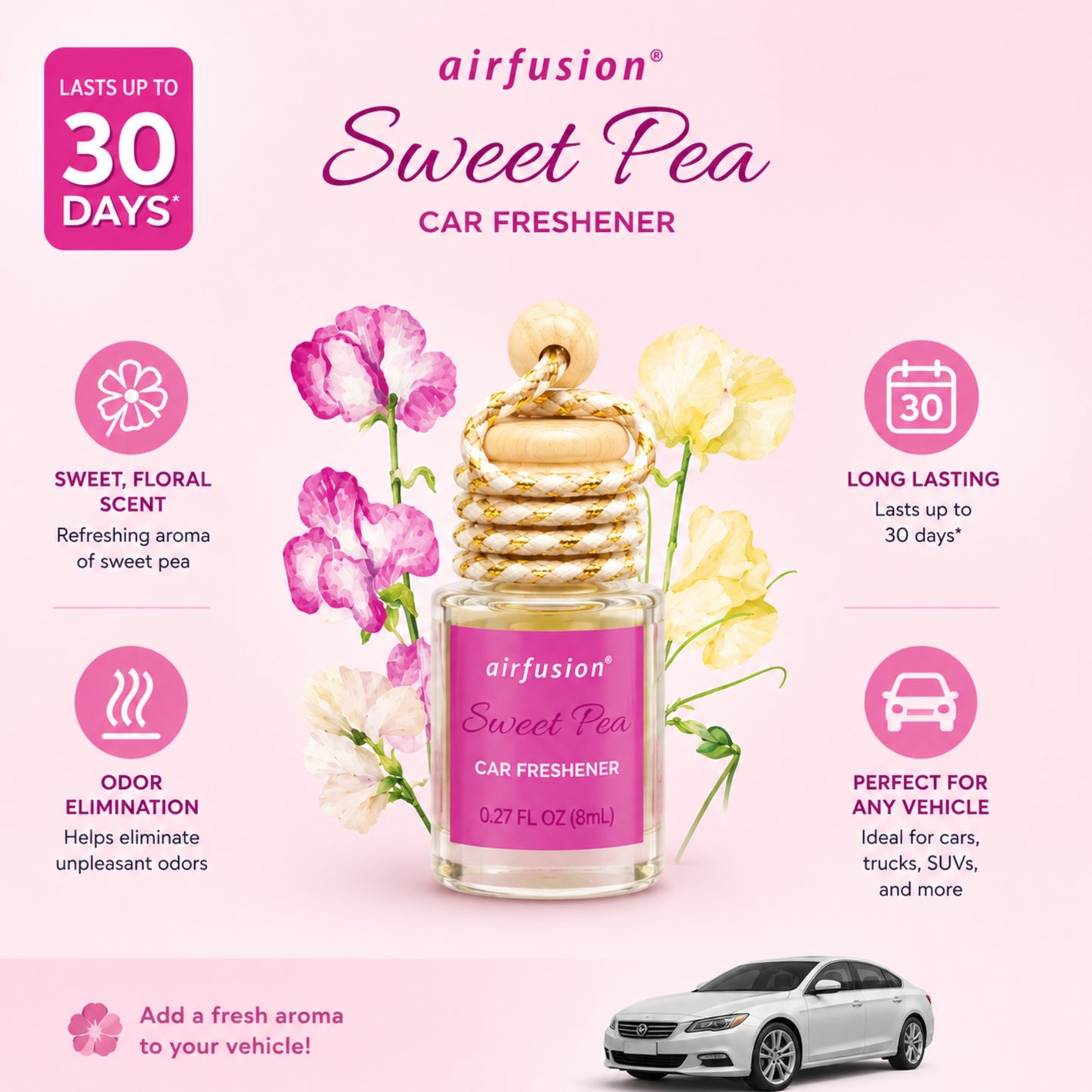 0.27oz Sweet Pea Car Air Freshener