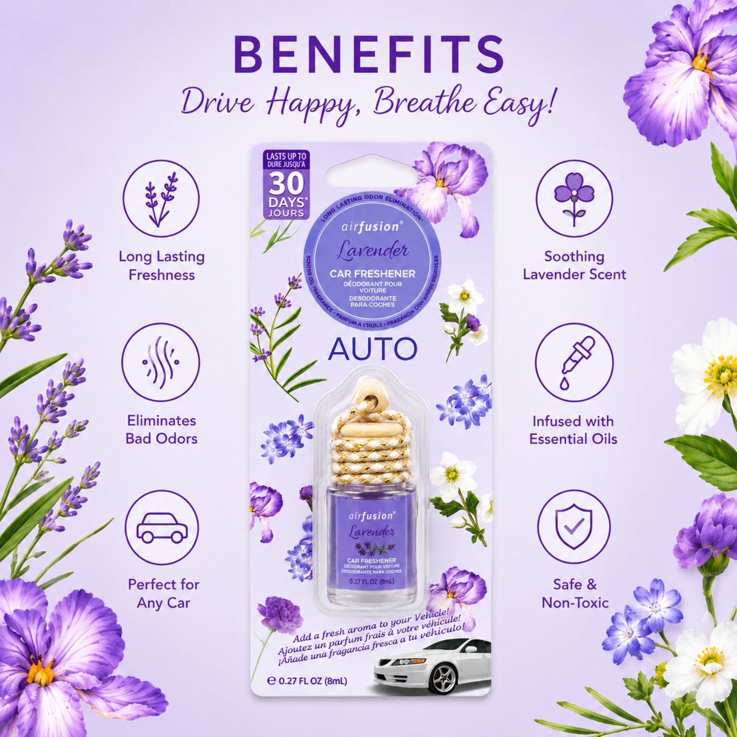 0.27oz Lavender Scent Car Air Freshener