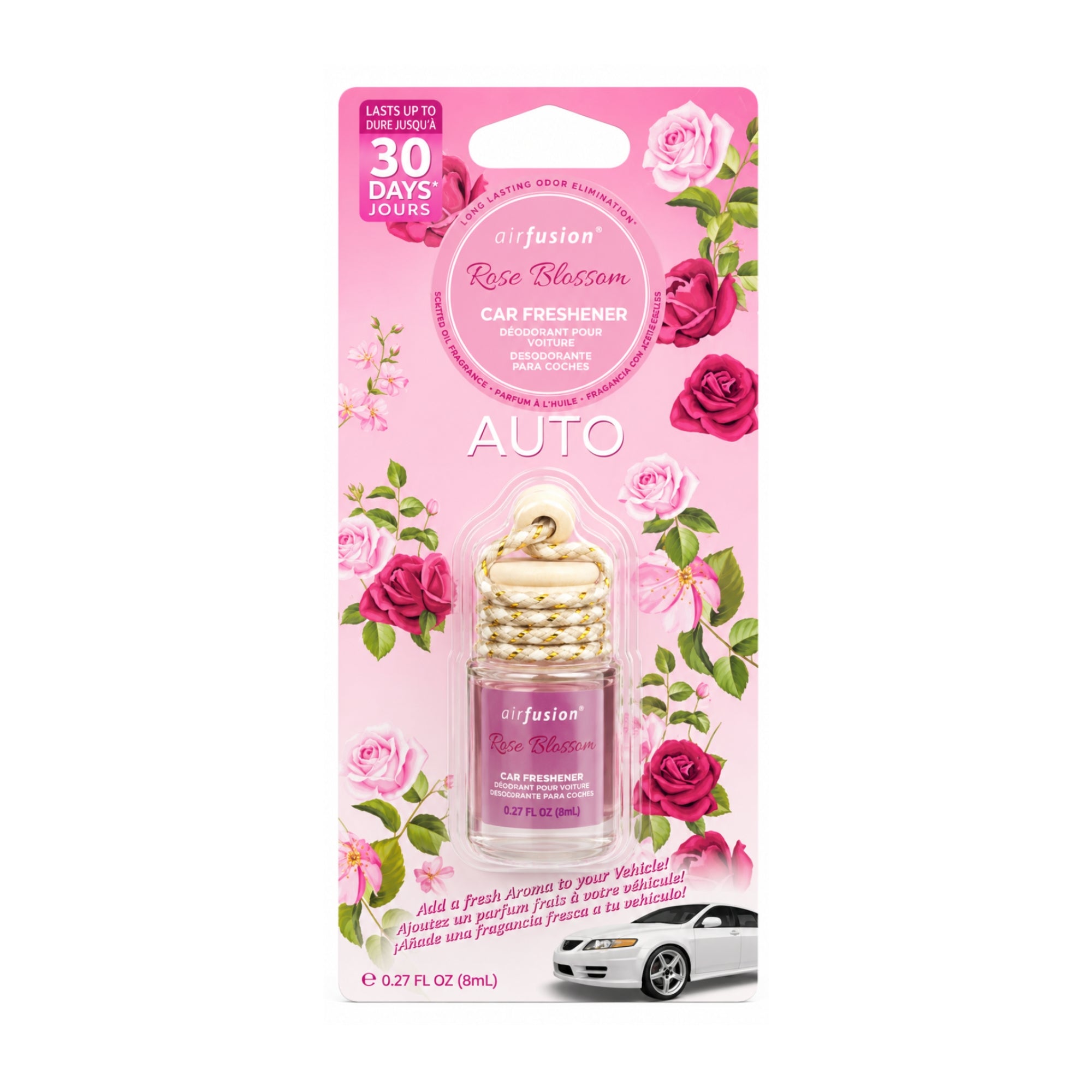 0.27oz Airfusion Rose Blossom Car Freshener